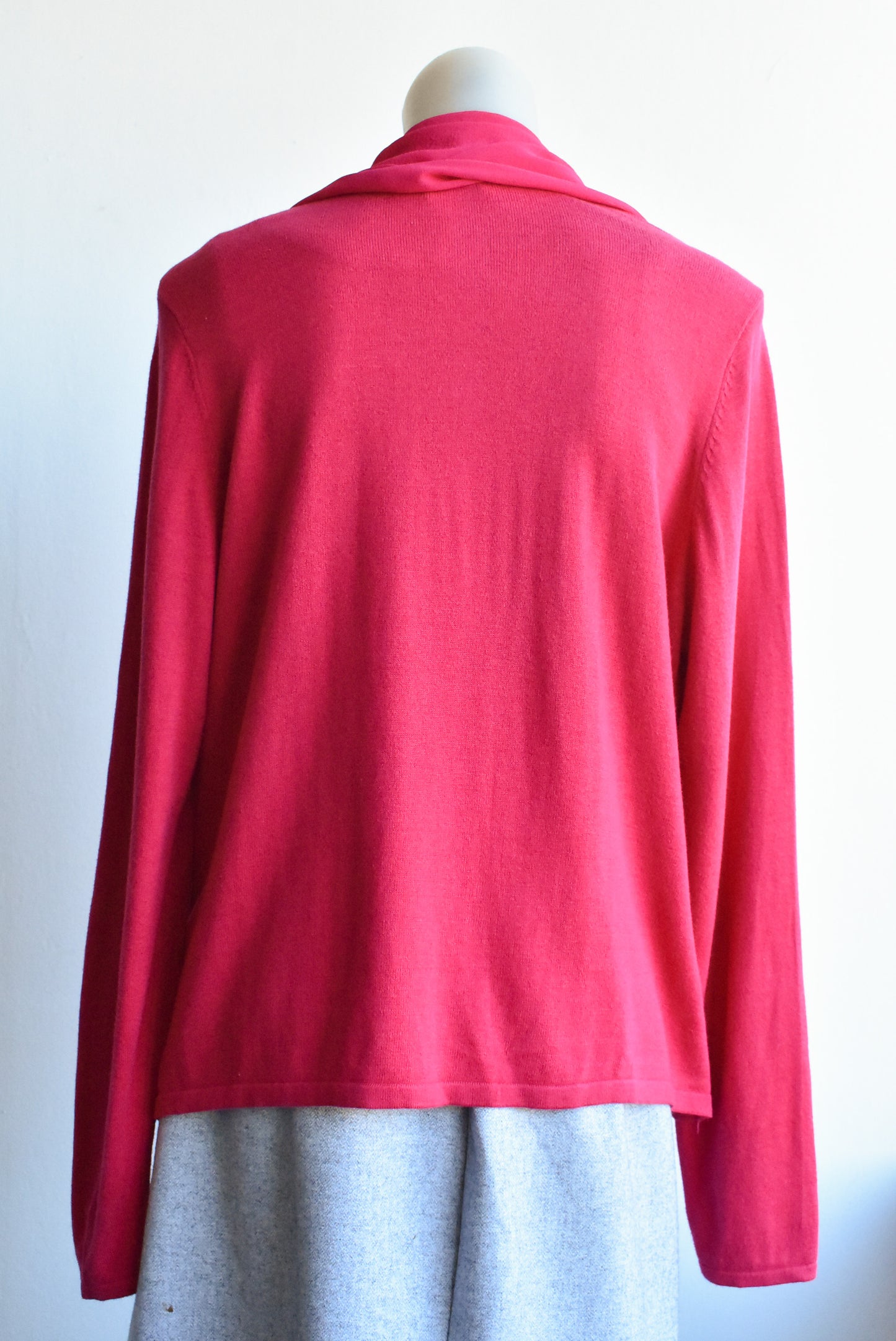 Blue Illusion cotton blend hot pink cardigan, size XL