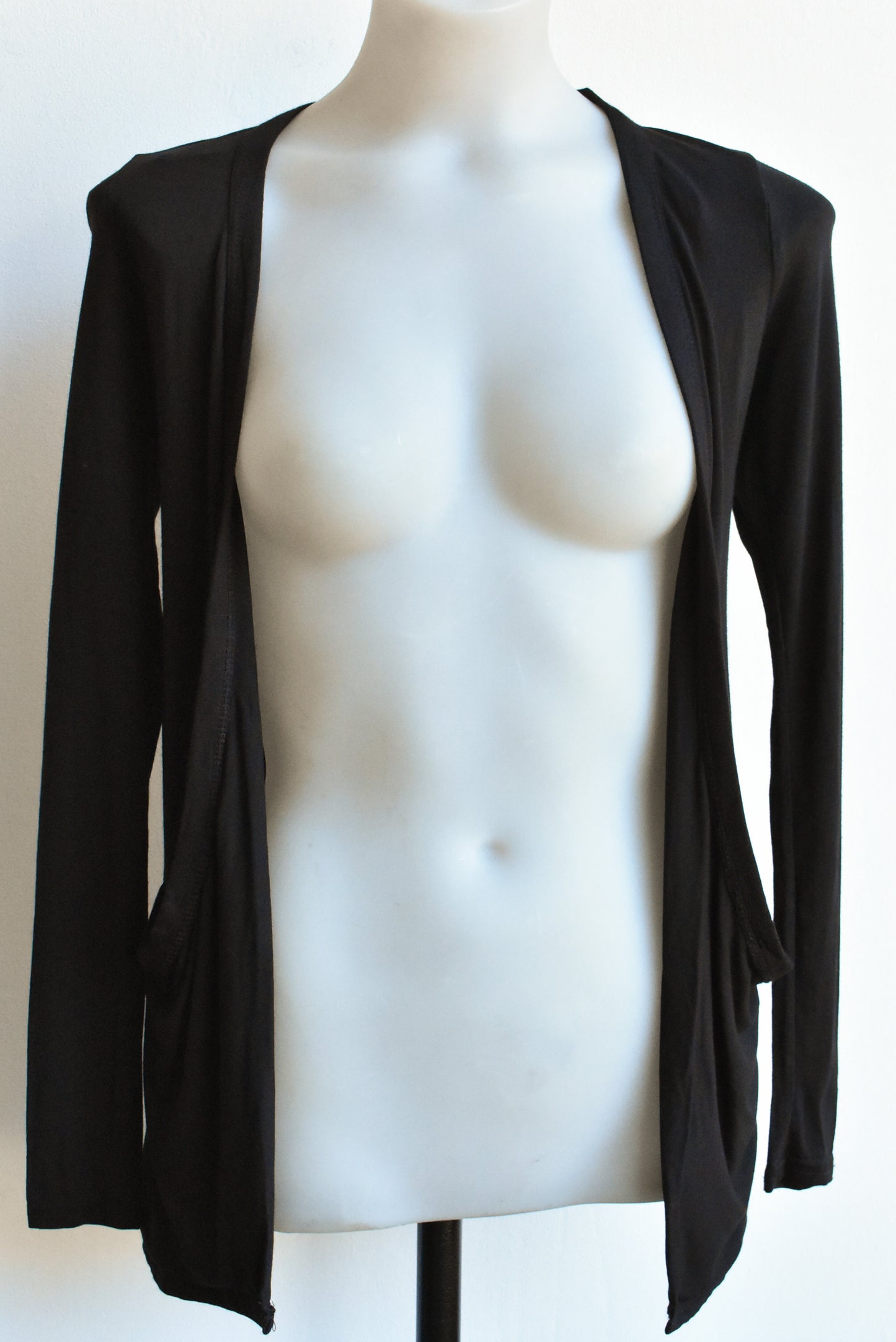 New Look black open cardigan with pockets, XS NWT