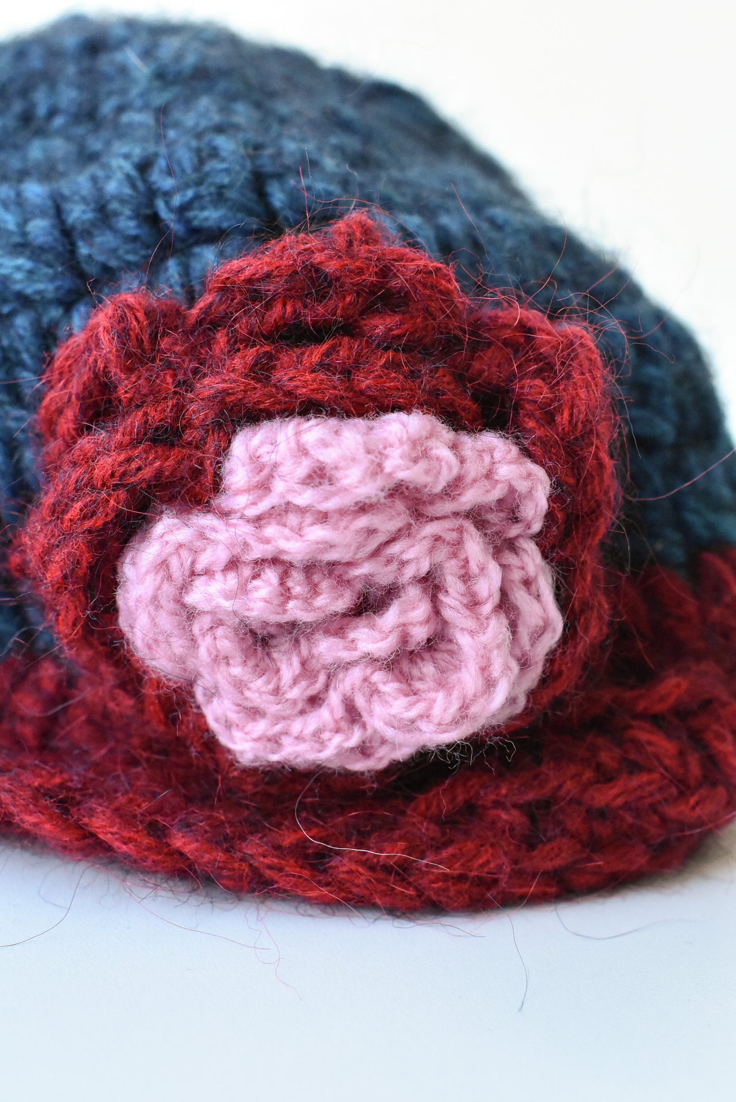 Handmade crochet flower hat