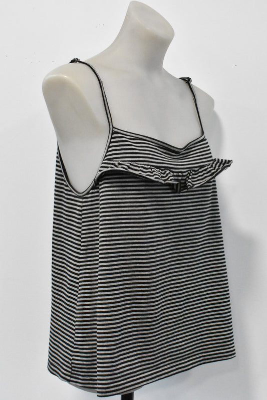 Huffer cotton black & grey striped singlet, 12