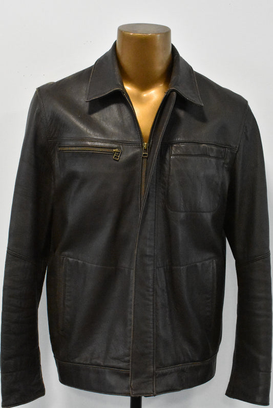 Leather Rodd & Gunn brown jacket, M