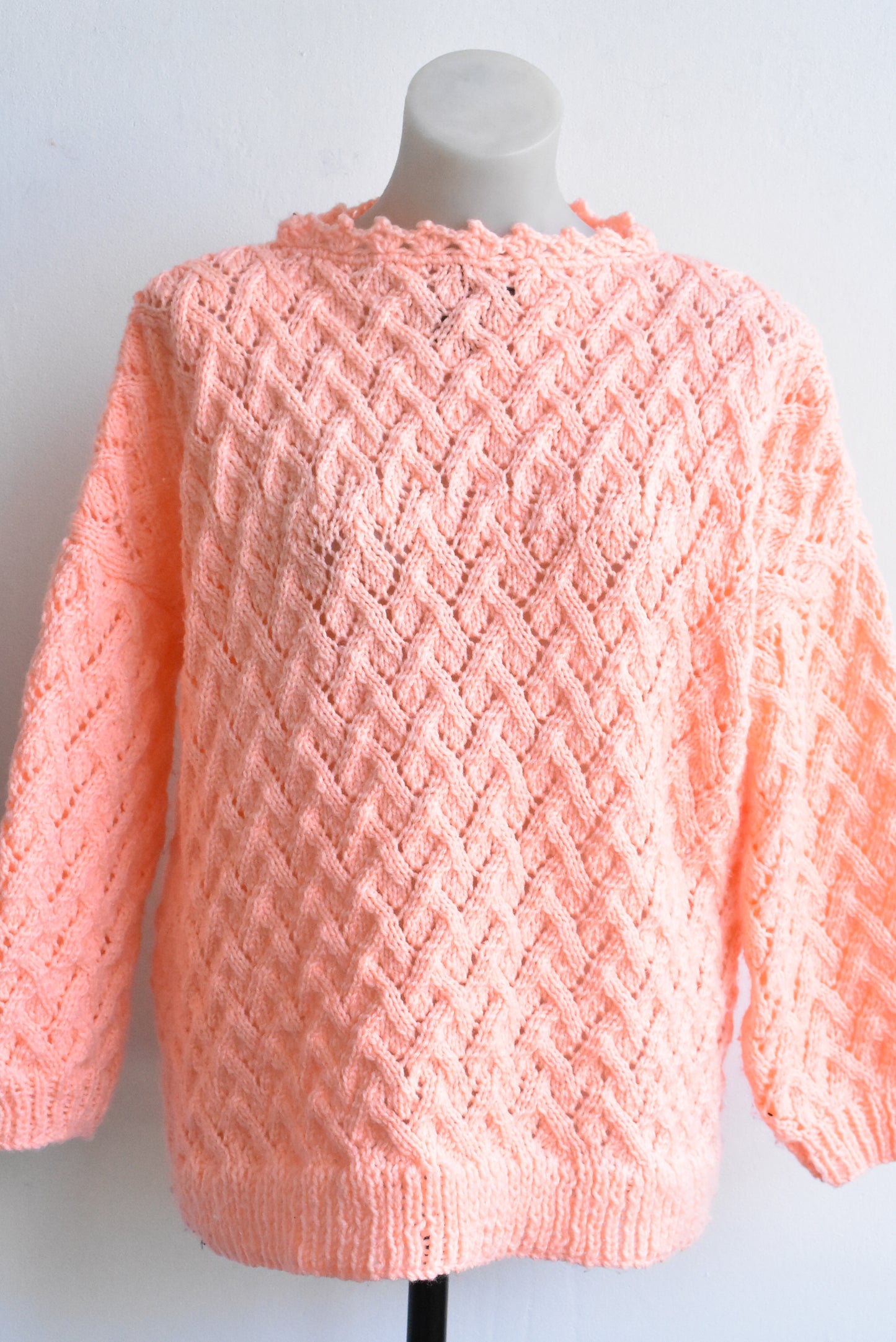 Bright Coral Handmade Jumper
