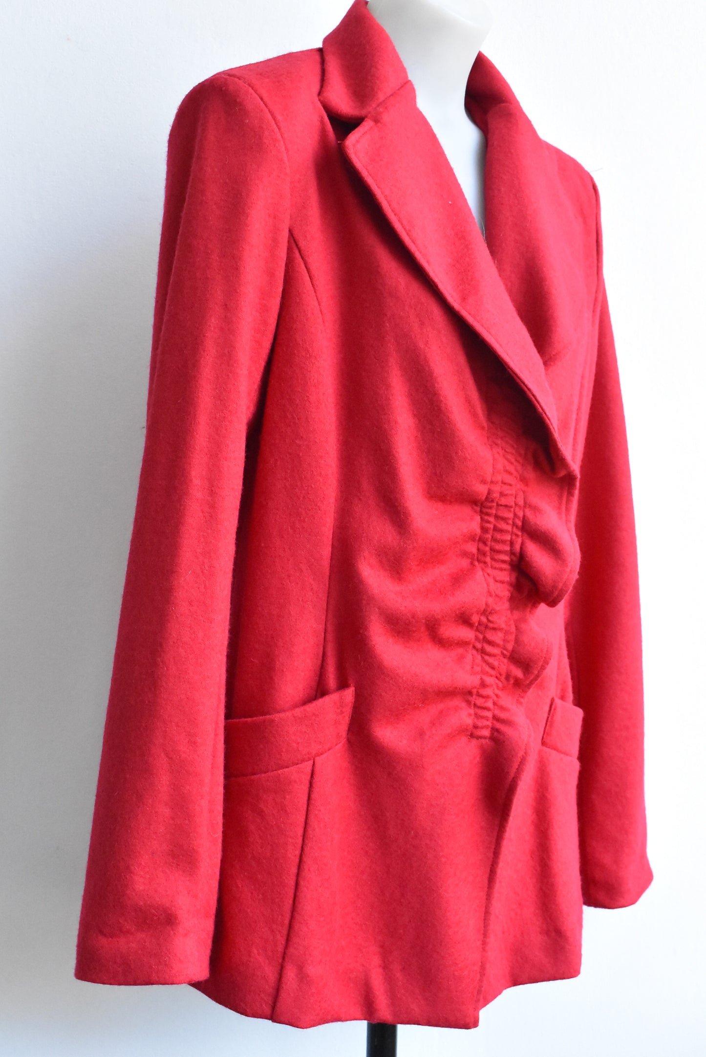 Café wool-blend red coat, size 12
