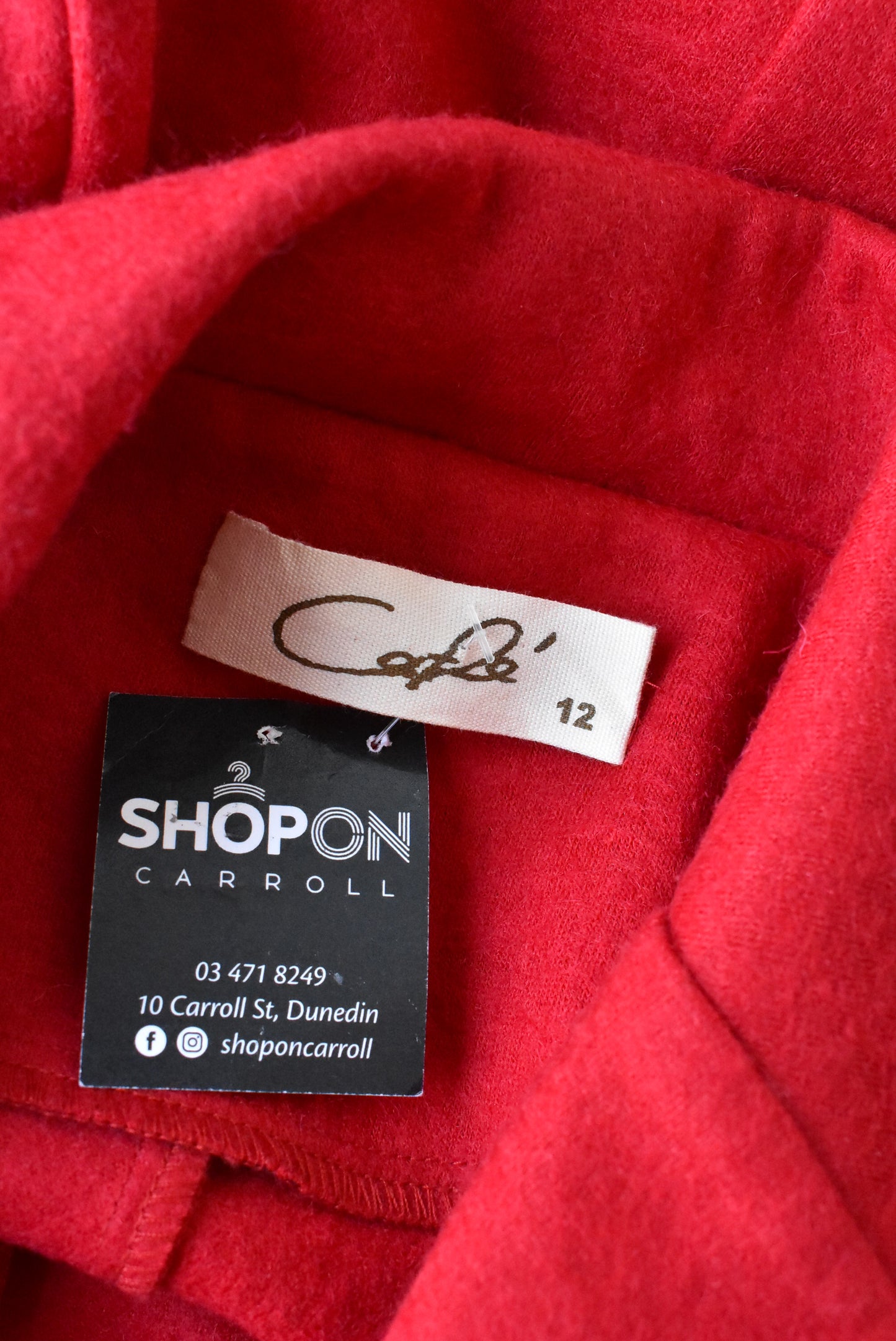 Café wool-blend red coat, size 12