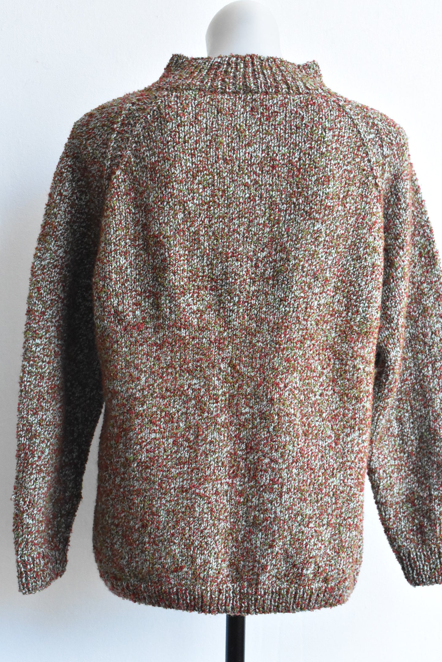 Retro handknit wool jersey, M