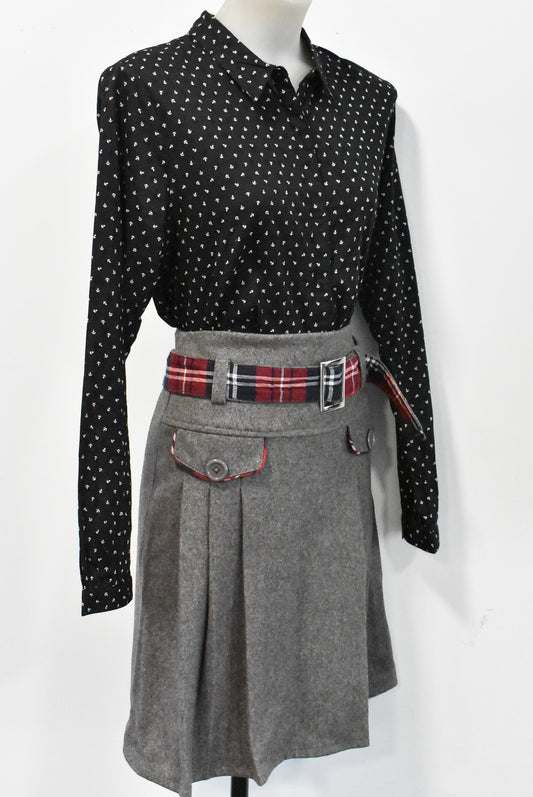 Grey pleated skirt, XS