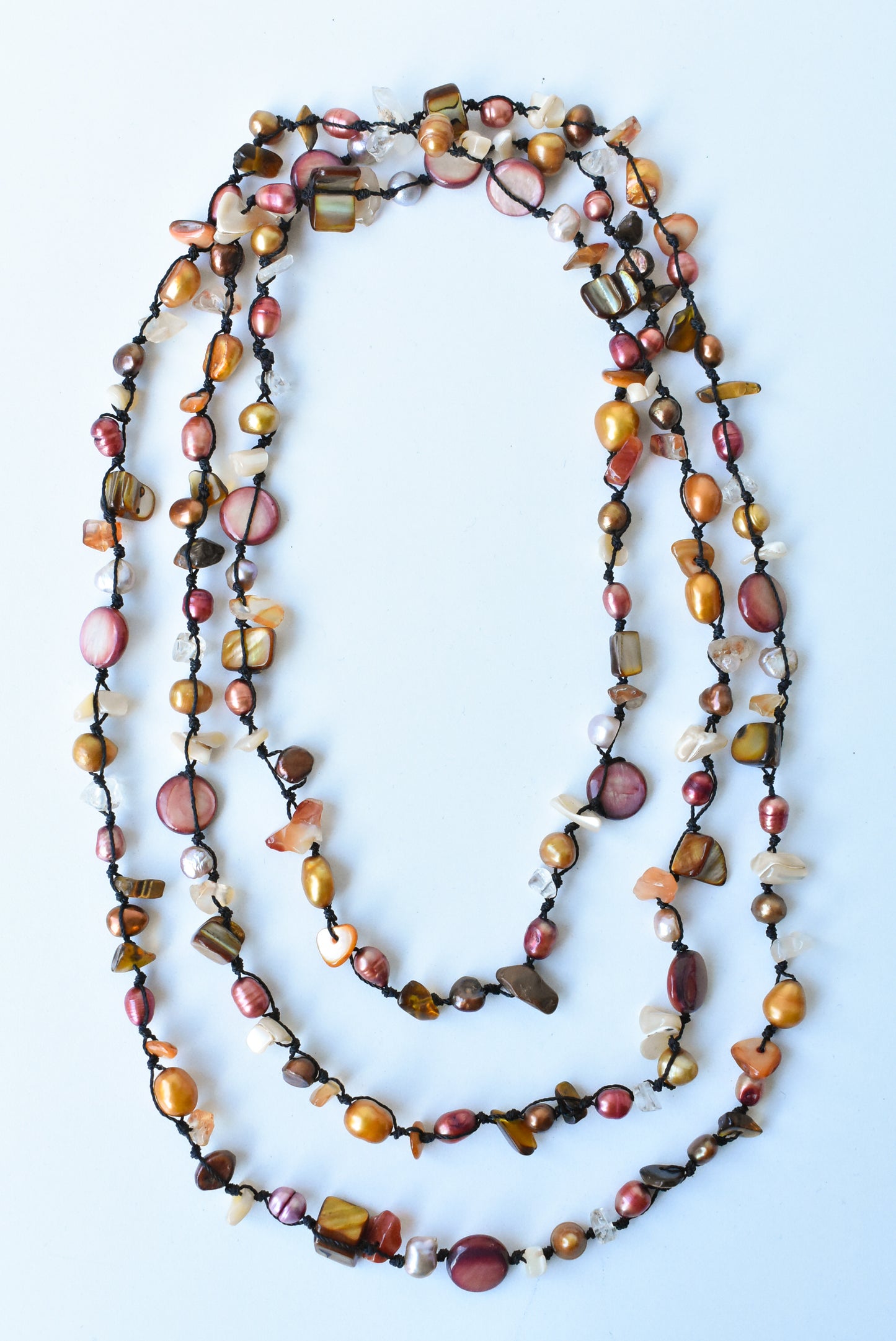 Long, semi-precious stone necklace