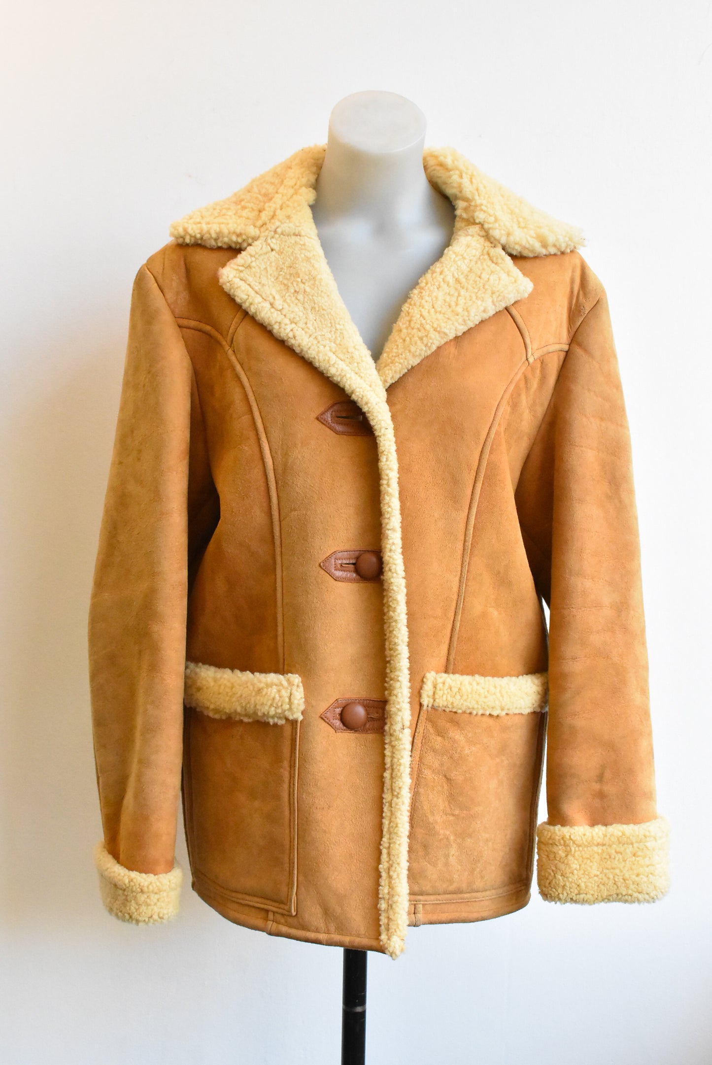 Brown suede and wool jacket