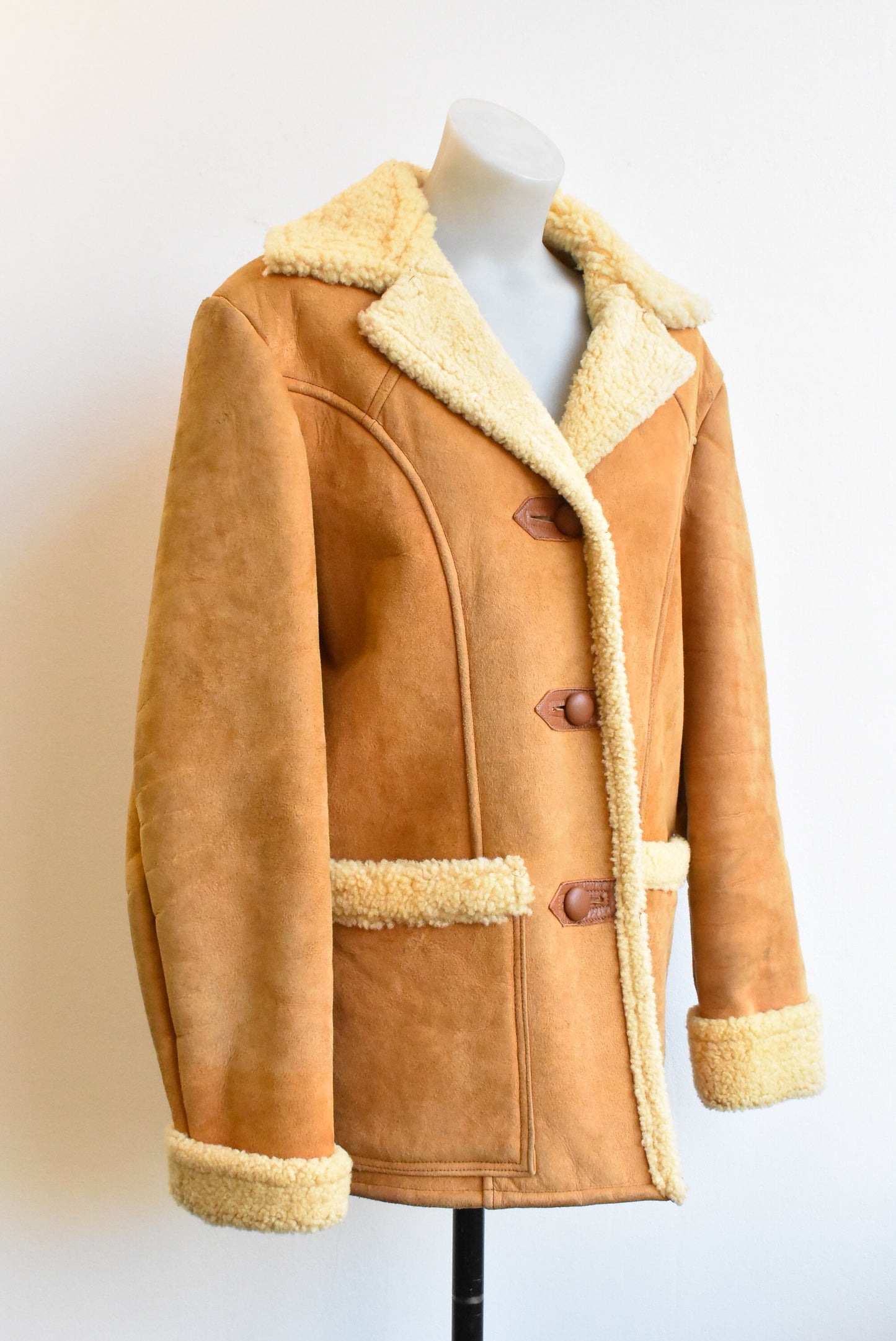 Brown suede and wool jacket
