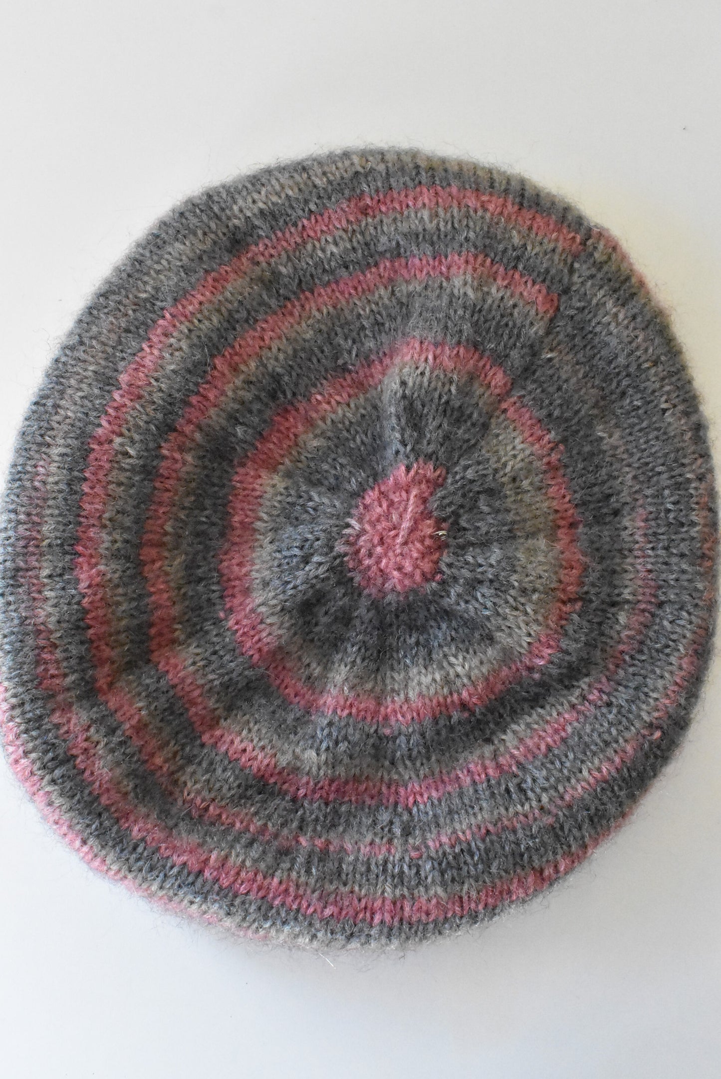 Knitted striped beret