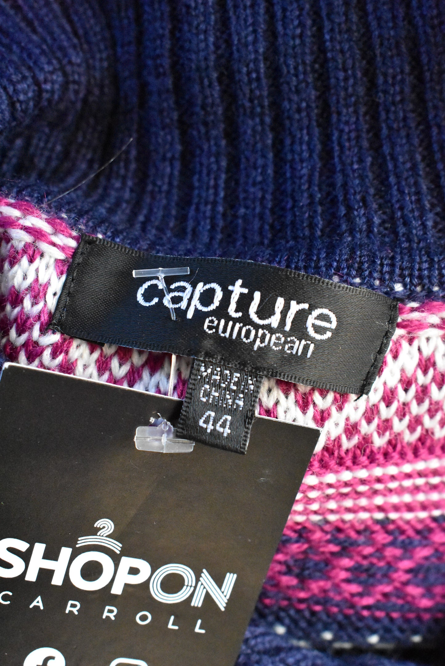 Capture, funky wool blend zip-up jumper, 44