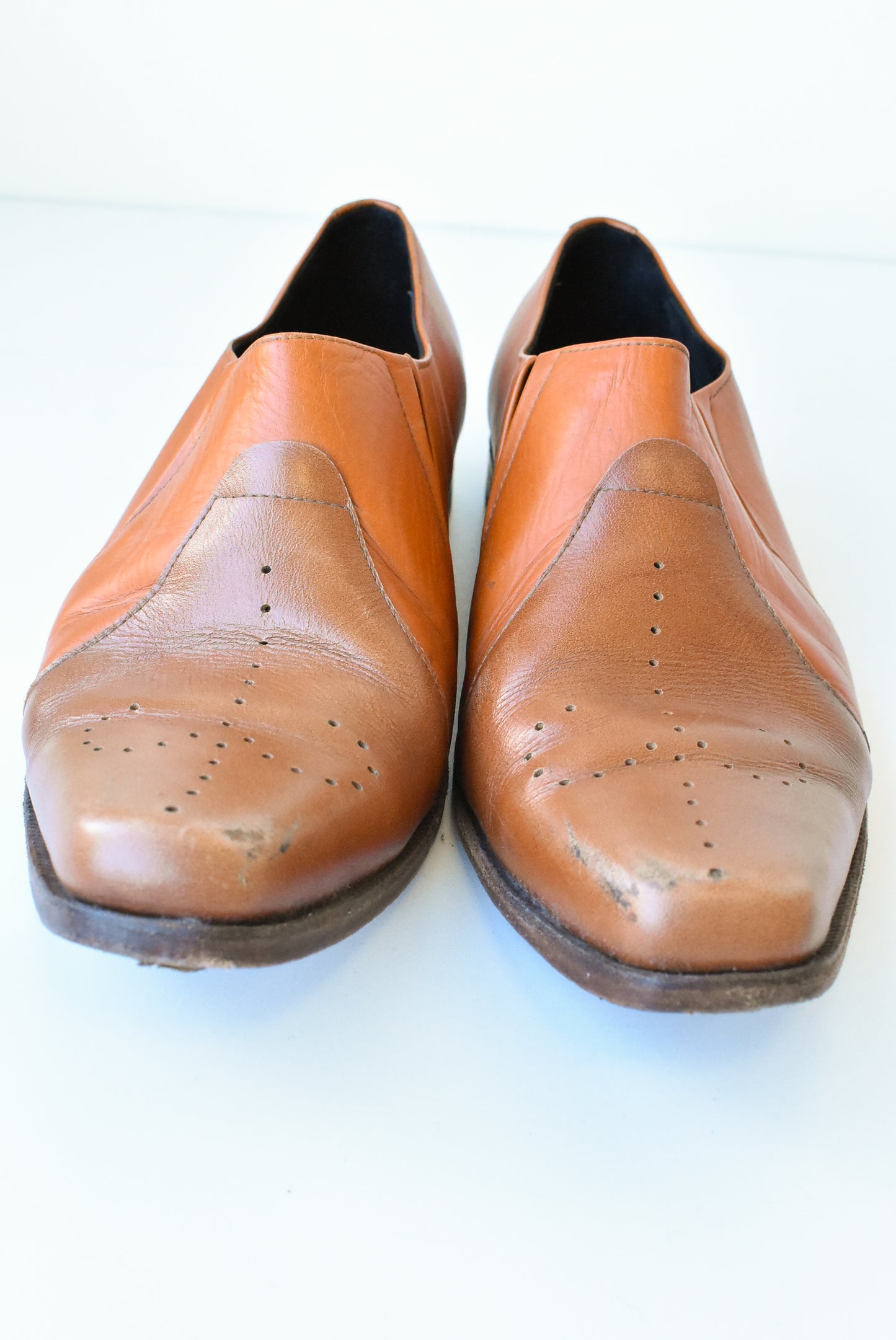 YALY tan leather dress shoes, eu46