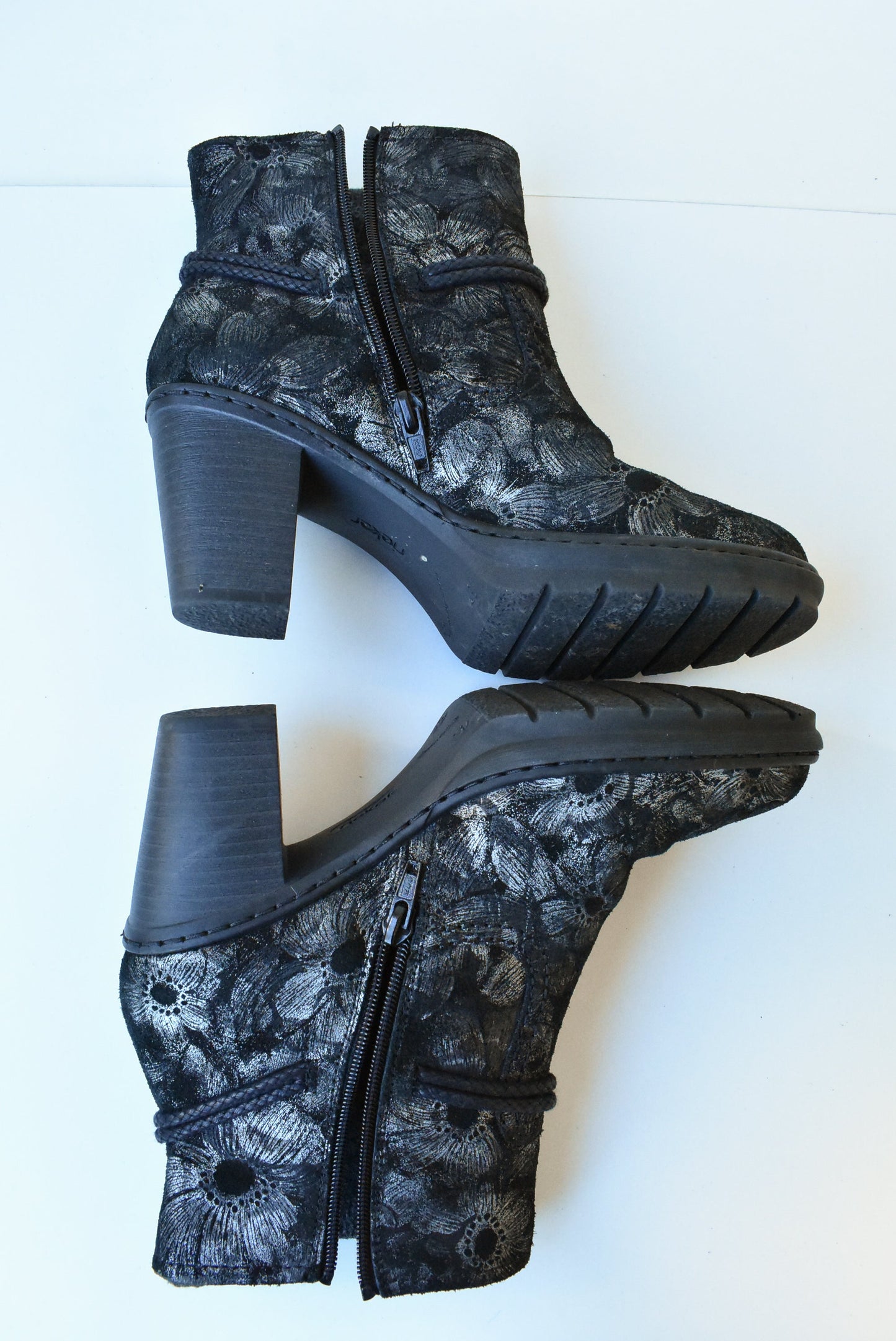 Rieker floral heeled boots, size 37