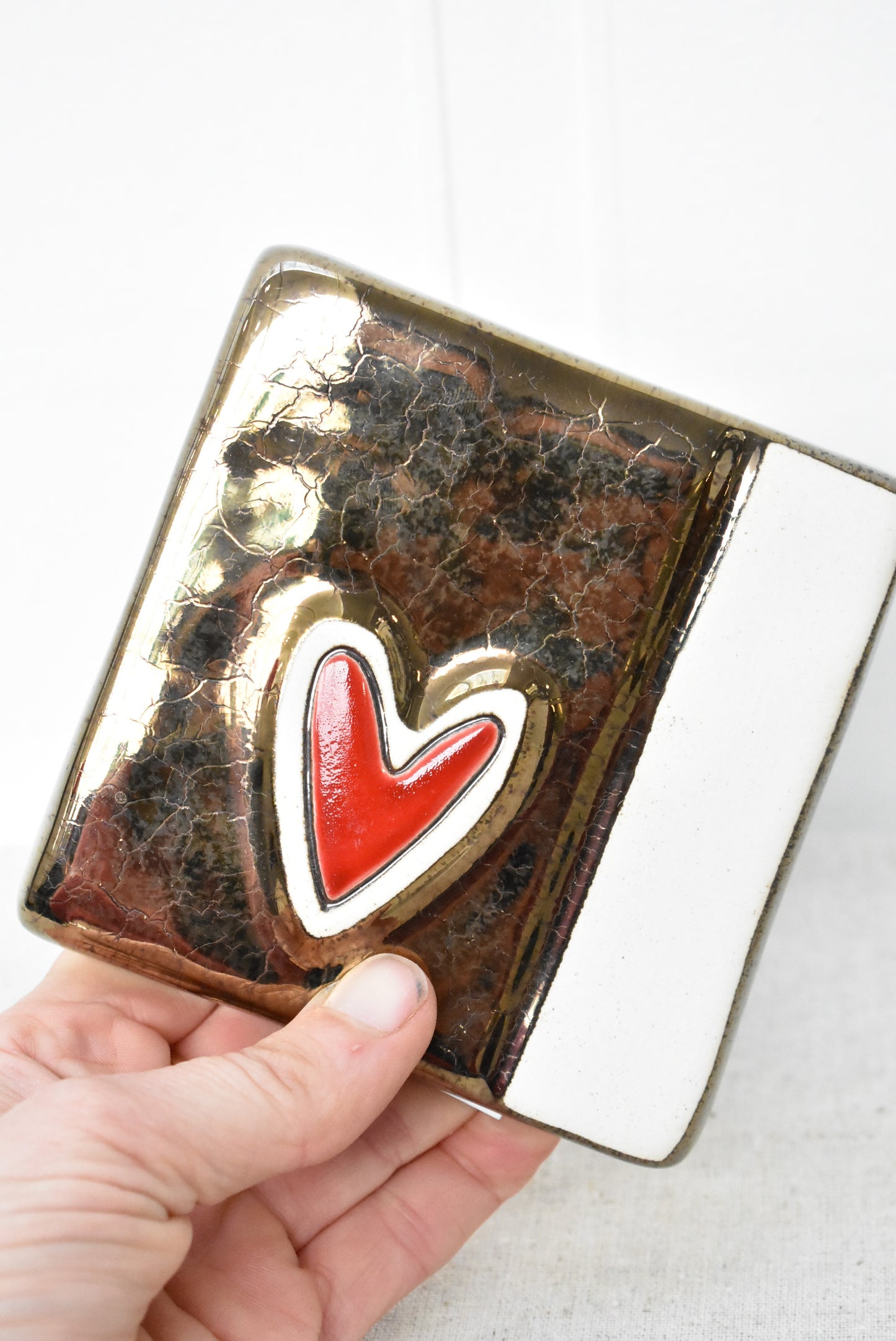 JS Ceramics small love heart tile wall hanging
