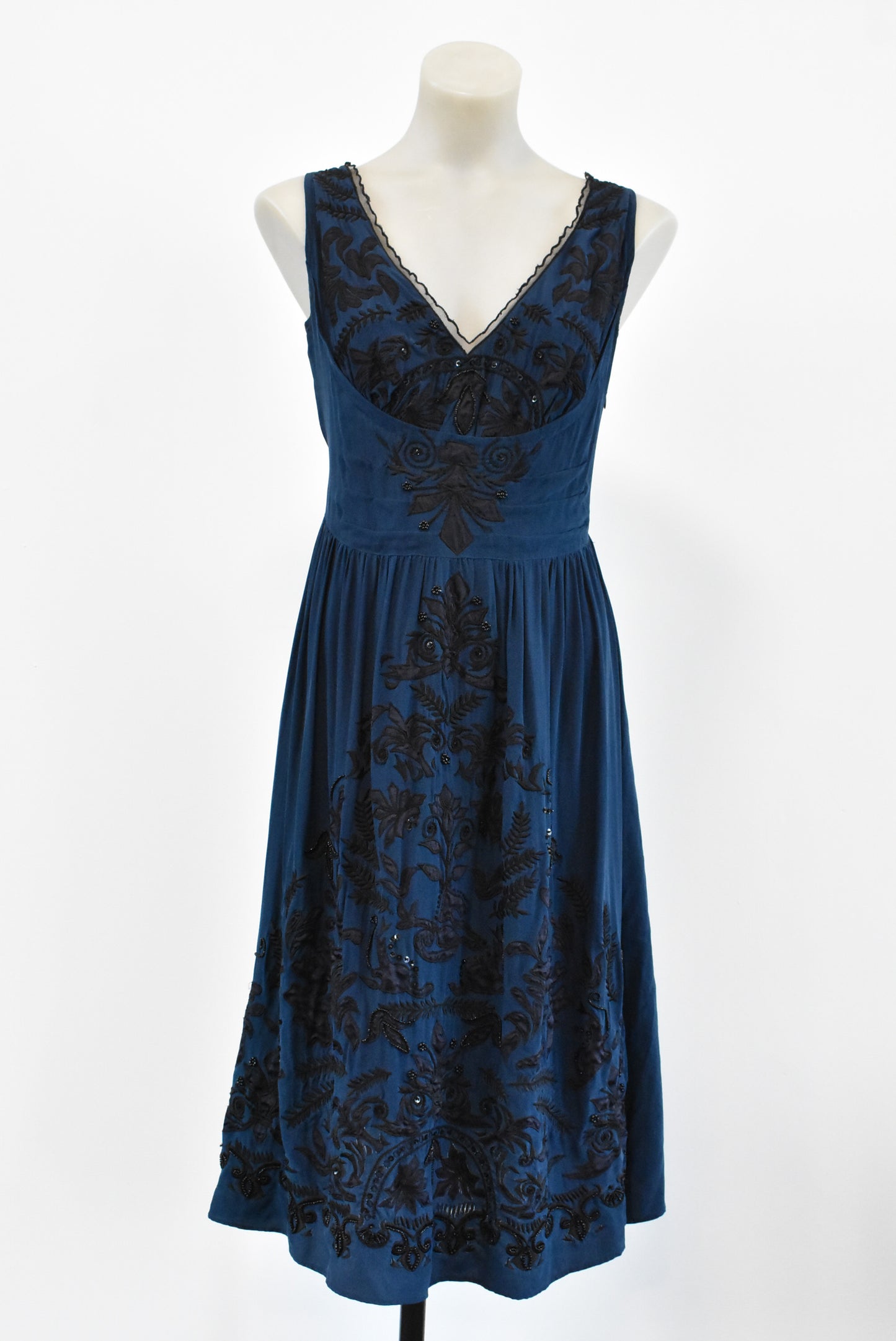 Trelise Cooper 100% silk dress with beaded bodice, 10