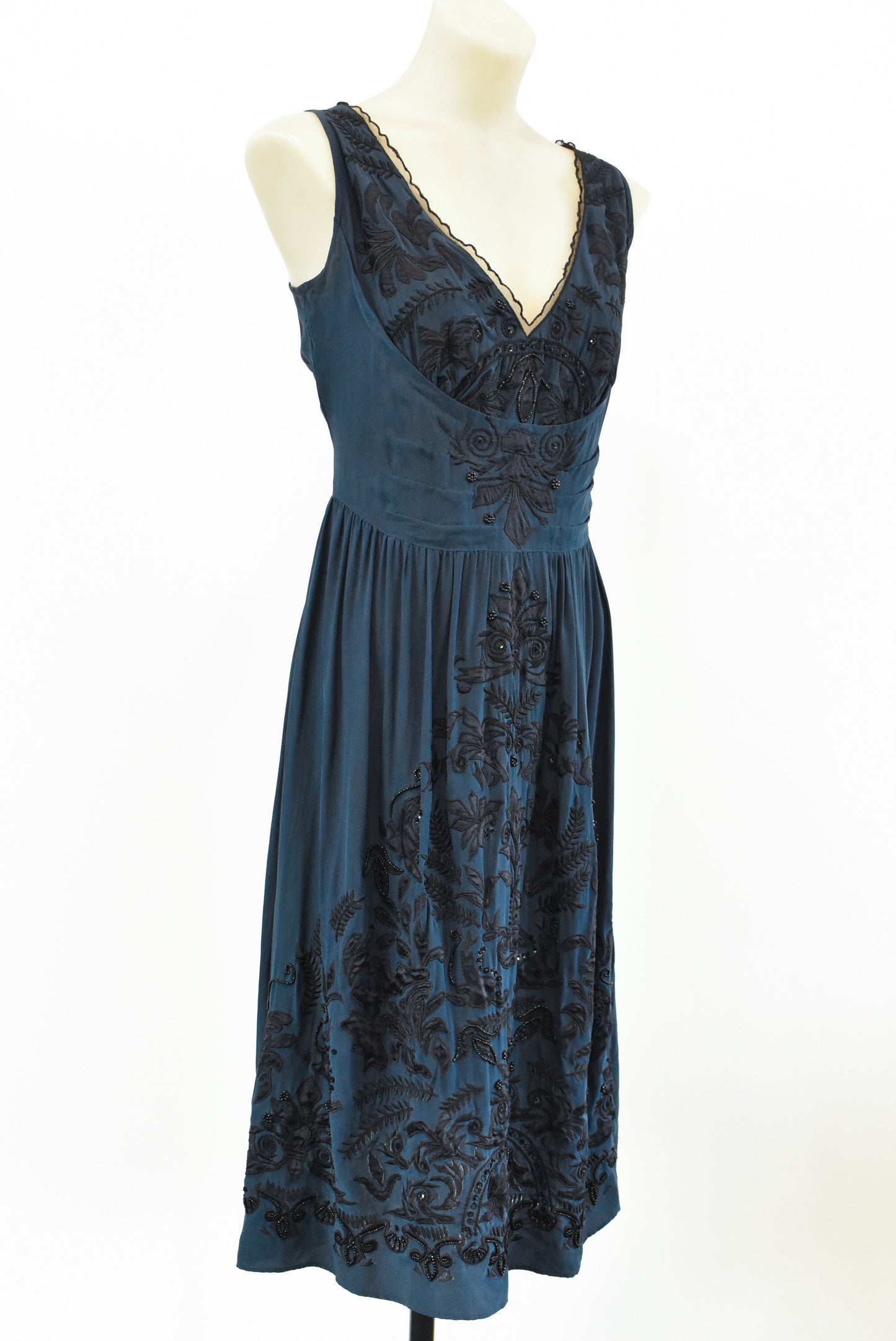 Trelise Cooper 100% silk dress with beaded bodice, 10