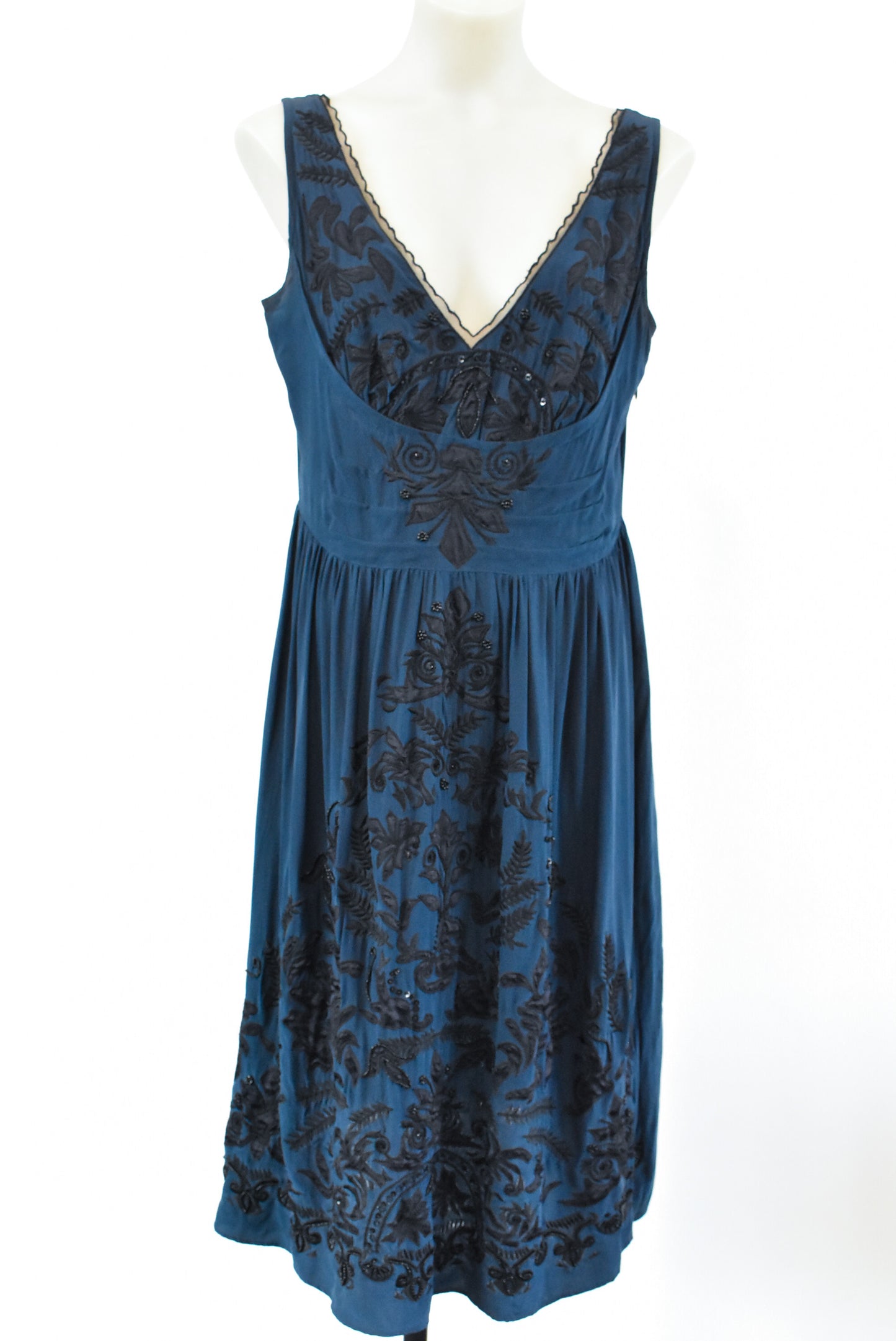 Trelise Cooper 100% silk dress with beaded bodice, 10
