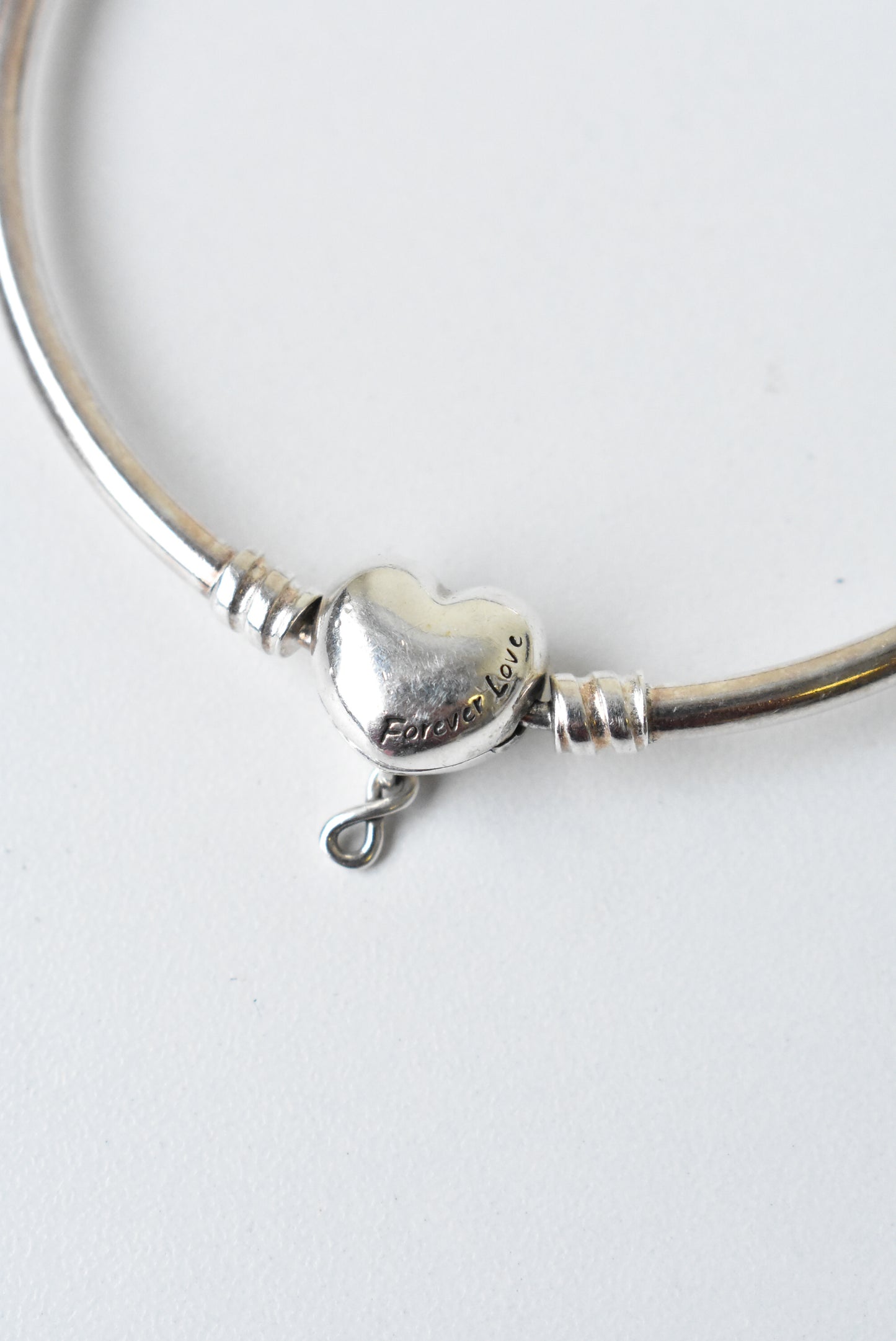 Pandora 'Forever Love' silver heart bangle