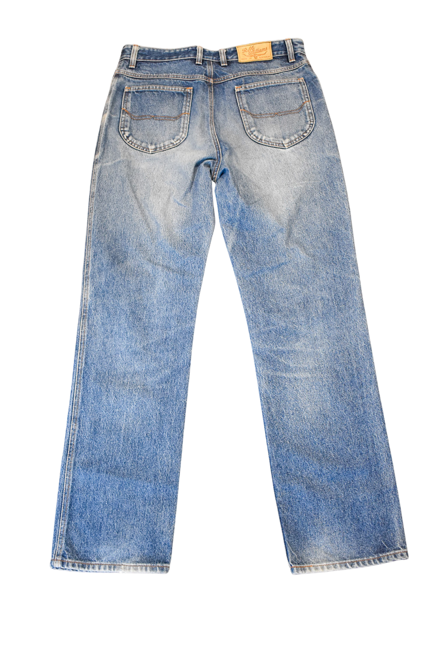R.M. Williams straight cut light was denim jeans, 33R