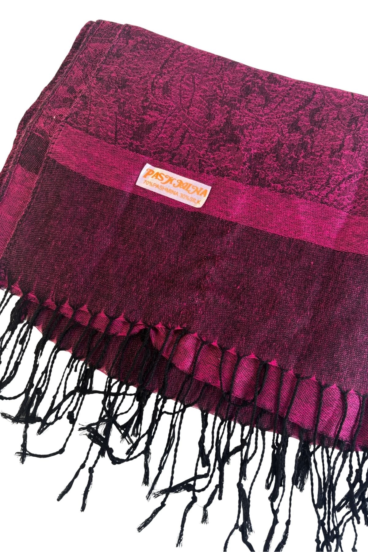 Pashmina + Silk deep fuchsia shawl