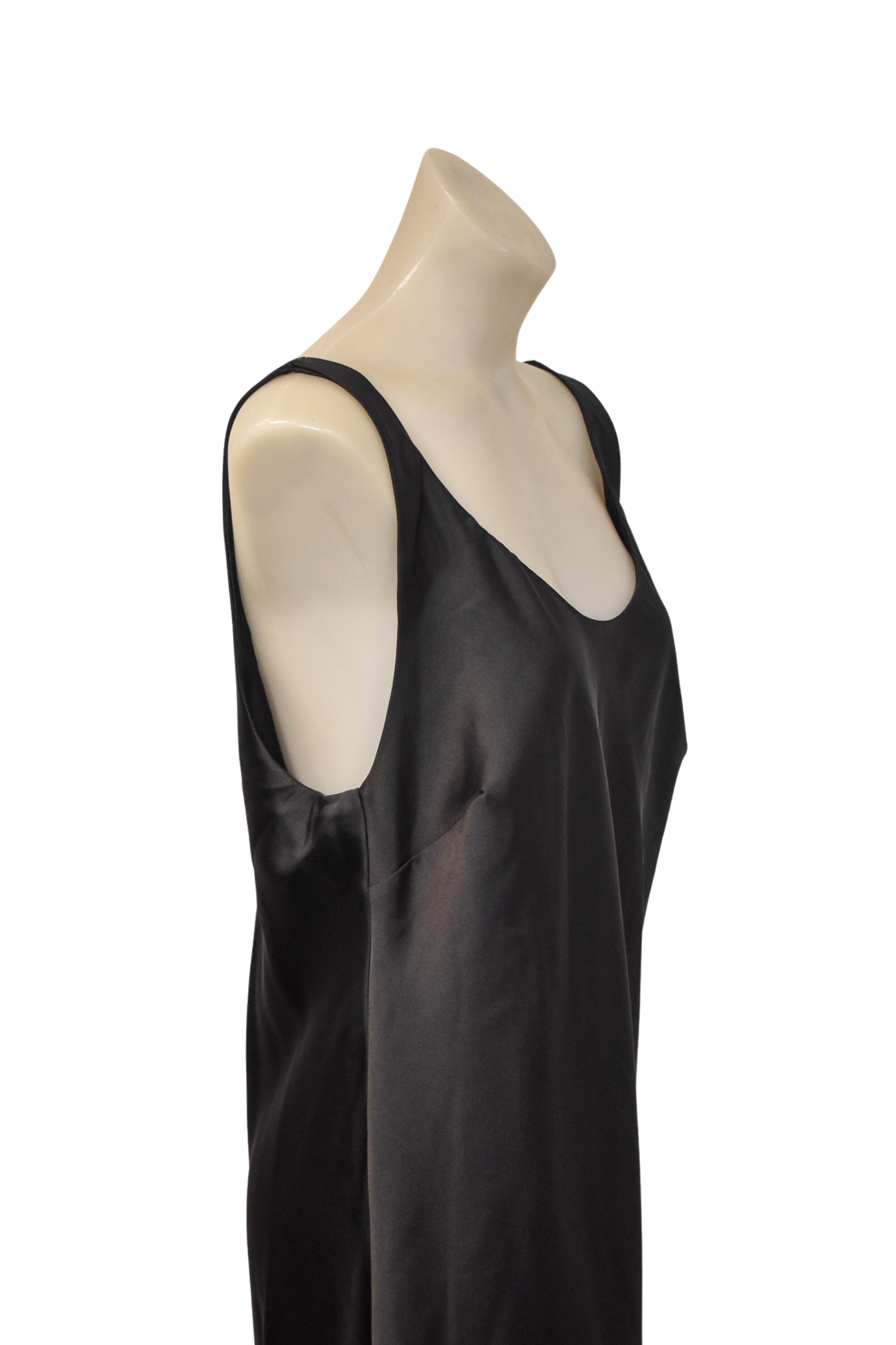 ASOS black satin dress, 18