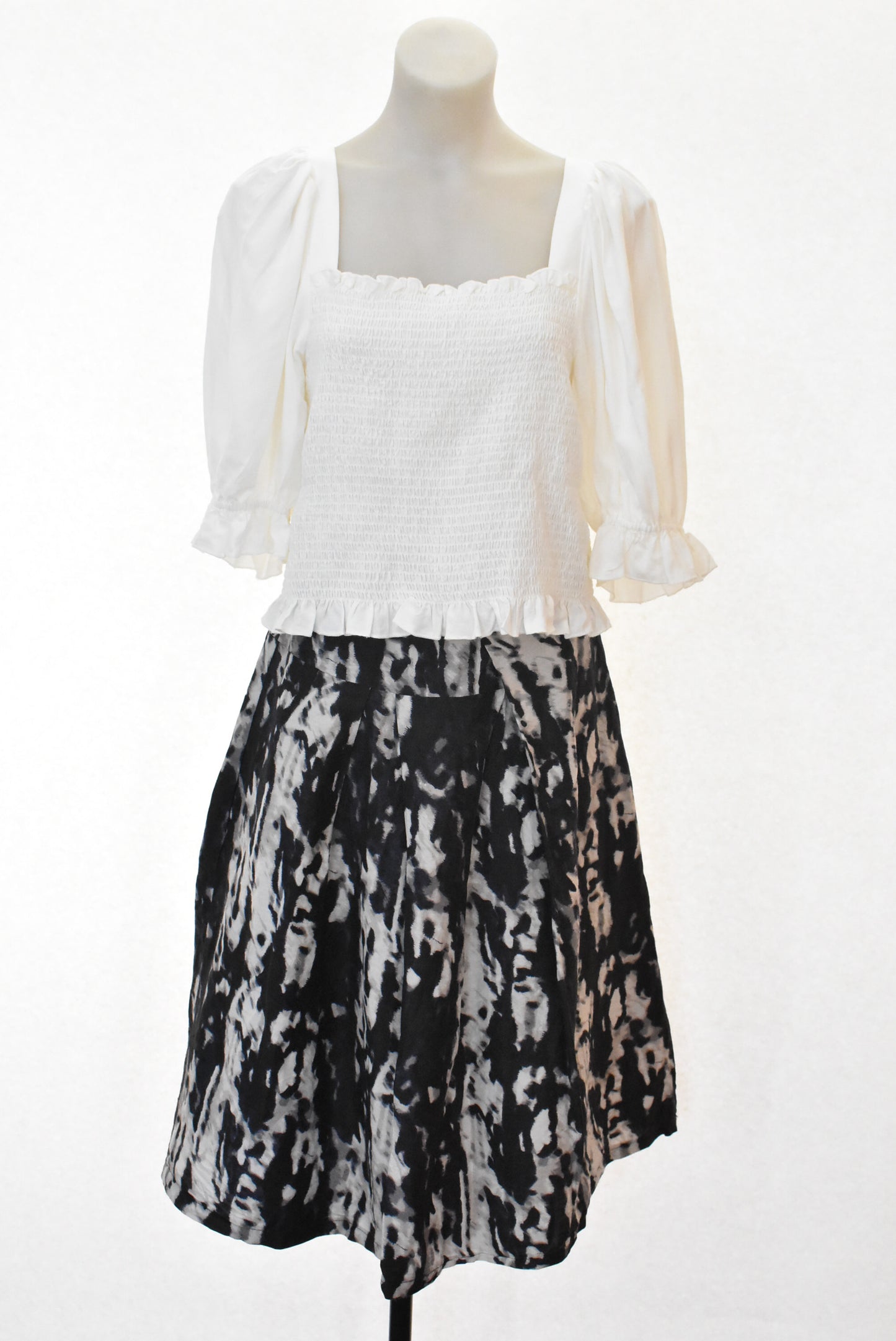 Veronika Maine linen & silk blend skirt, 10