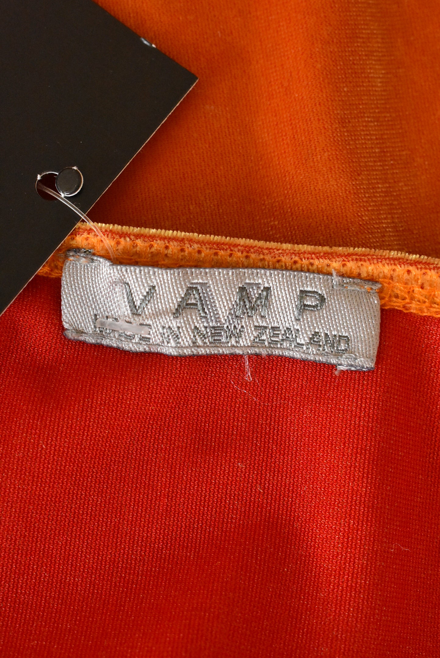 Vamp orange velvet top, 16 (retro)