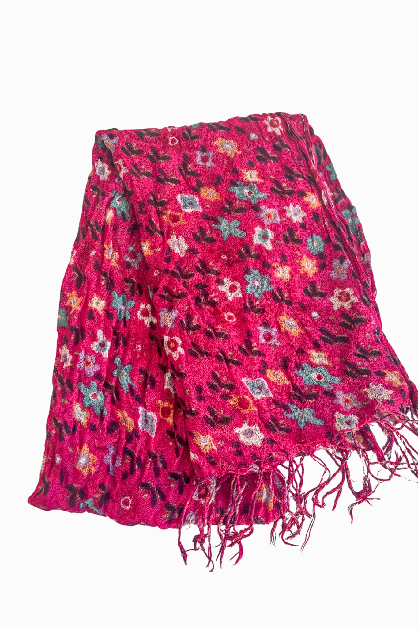 Pink flower dot scarf