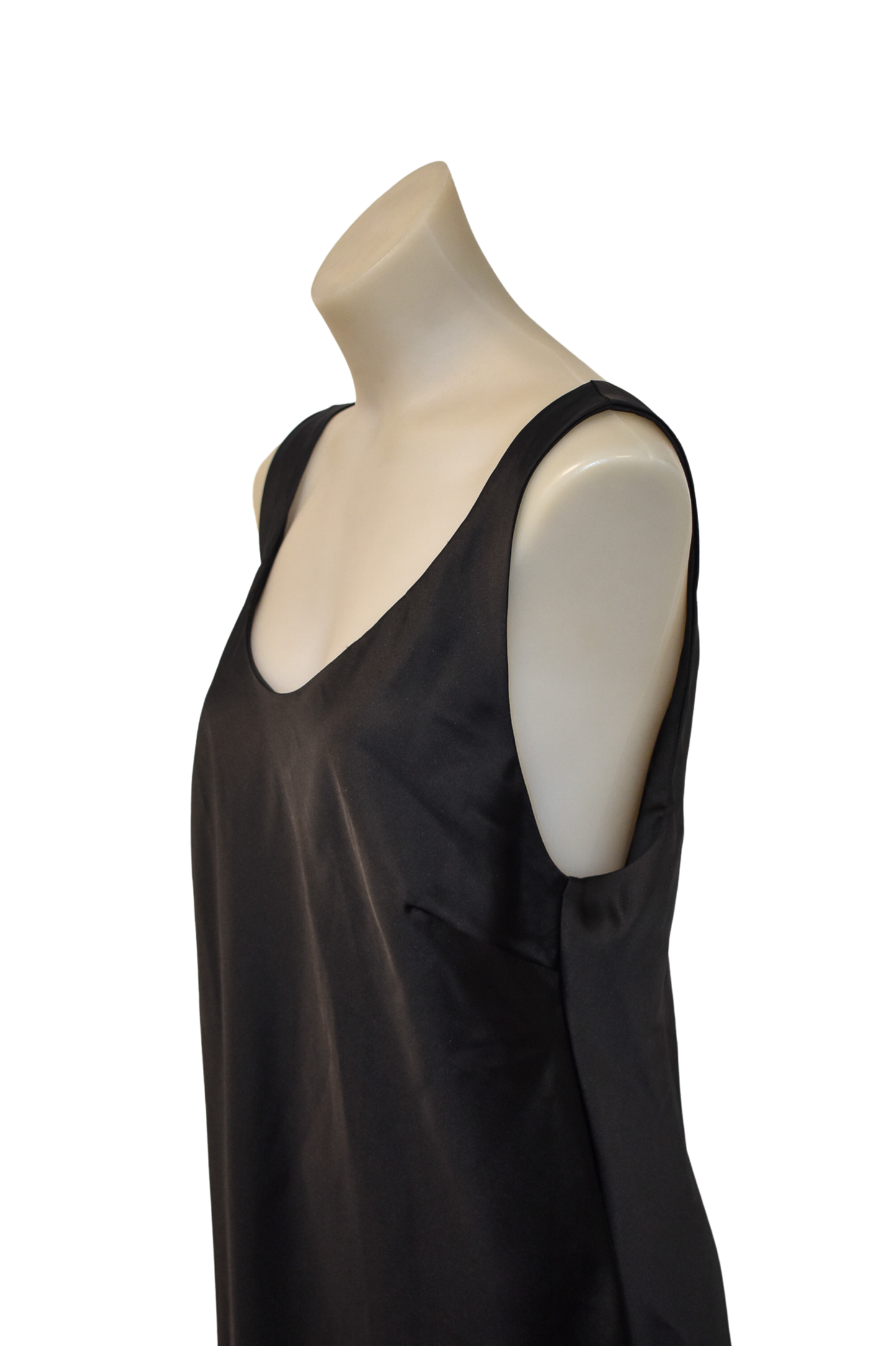 ASOS black satin dress, 18