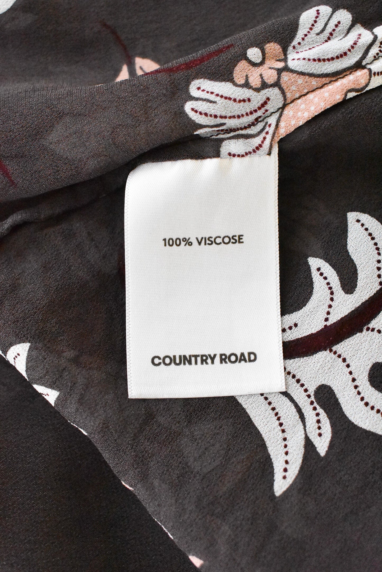 Country Road grey floral flared sleeve blouse, size 8