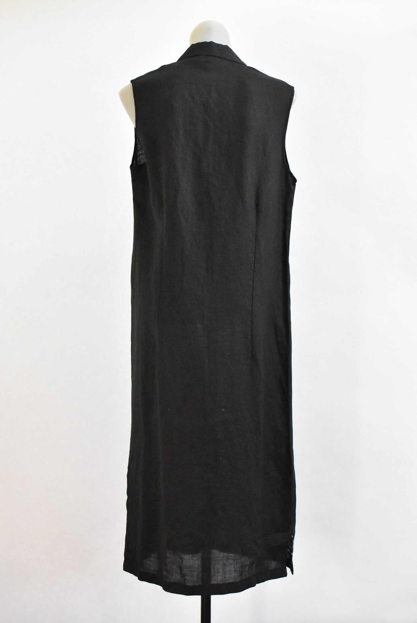Stop Over Lifestyle black 100% linen dress, size M