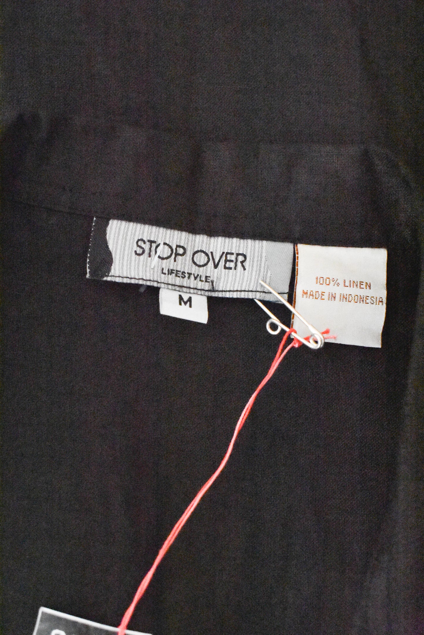 Stop Over Lifestyle black 100% linen dress, size M