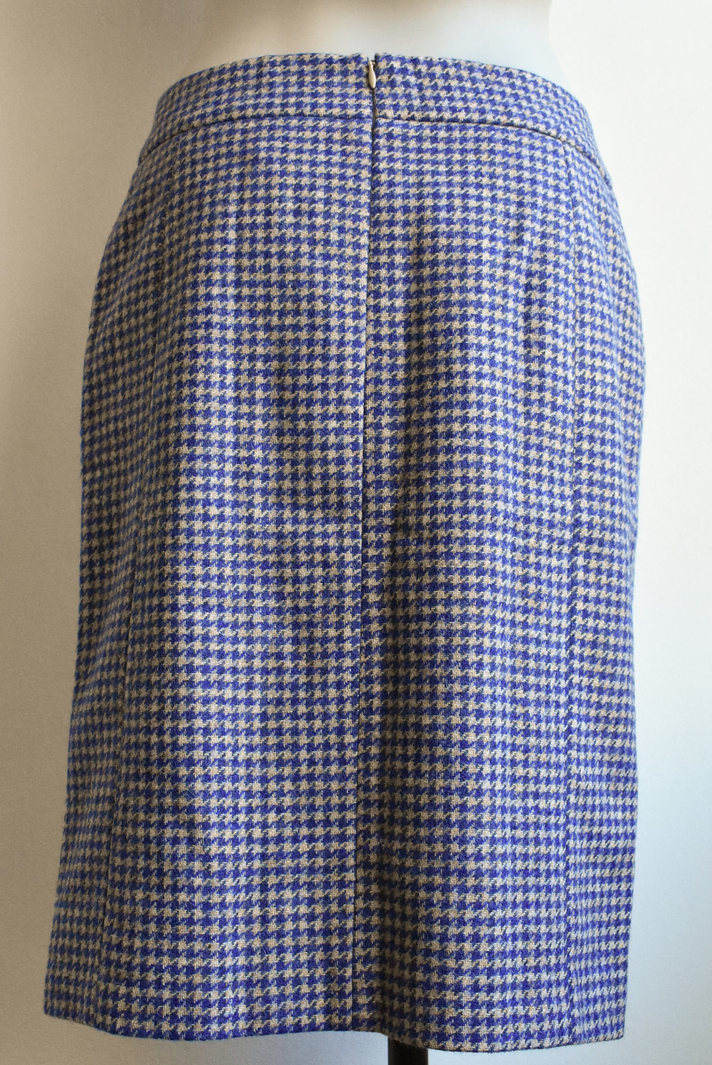 Boden wool tweed blue pencil skirt with pockets, size 10L