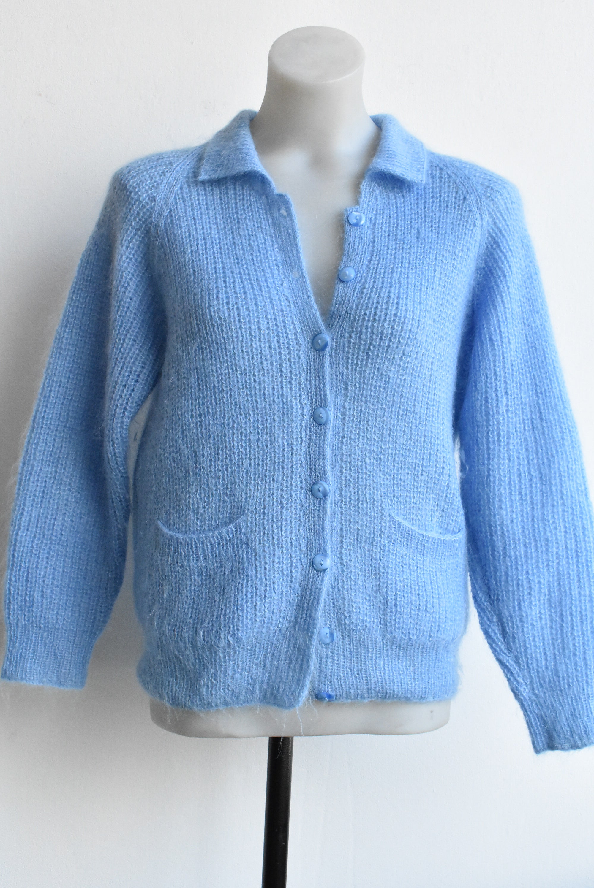 Baby blue knitted sales cardigan