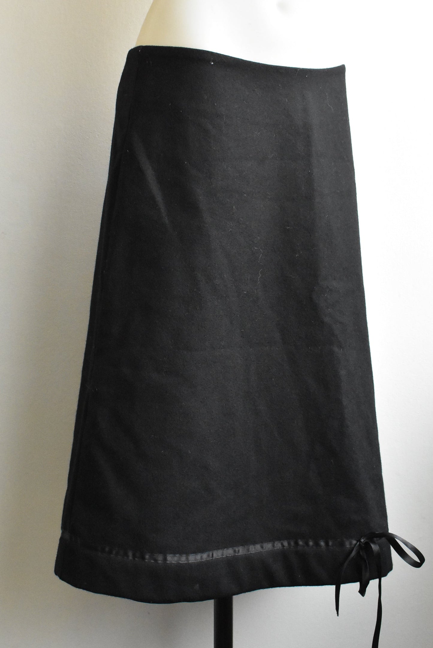 Voon wool-blend flared black skirt, size 10