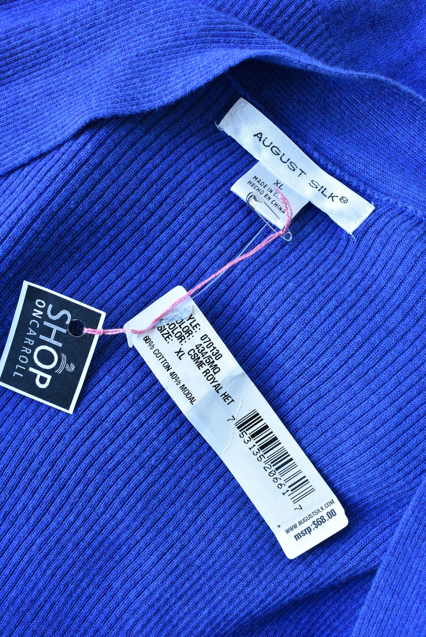 August Silk blue frilled cardigan, XL (NWT)