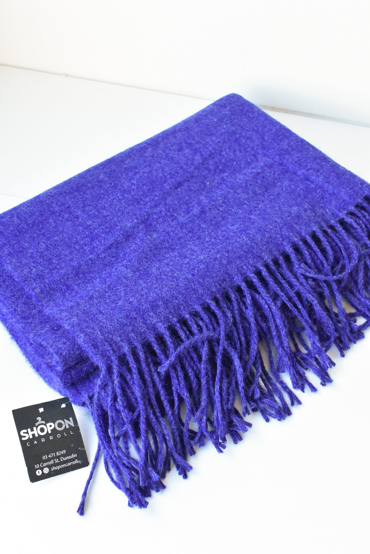 Purple knit scarf