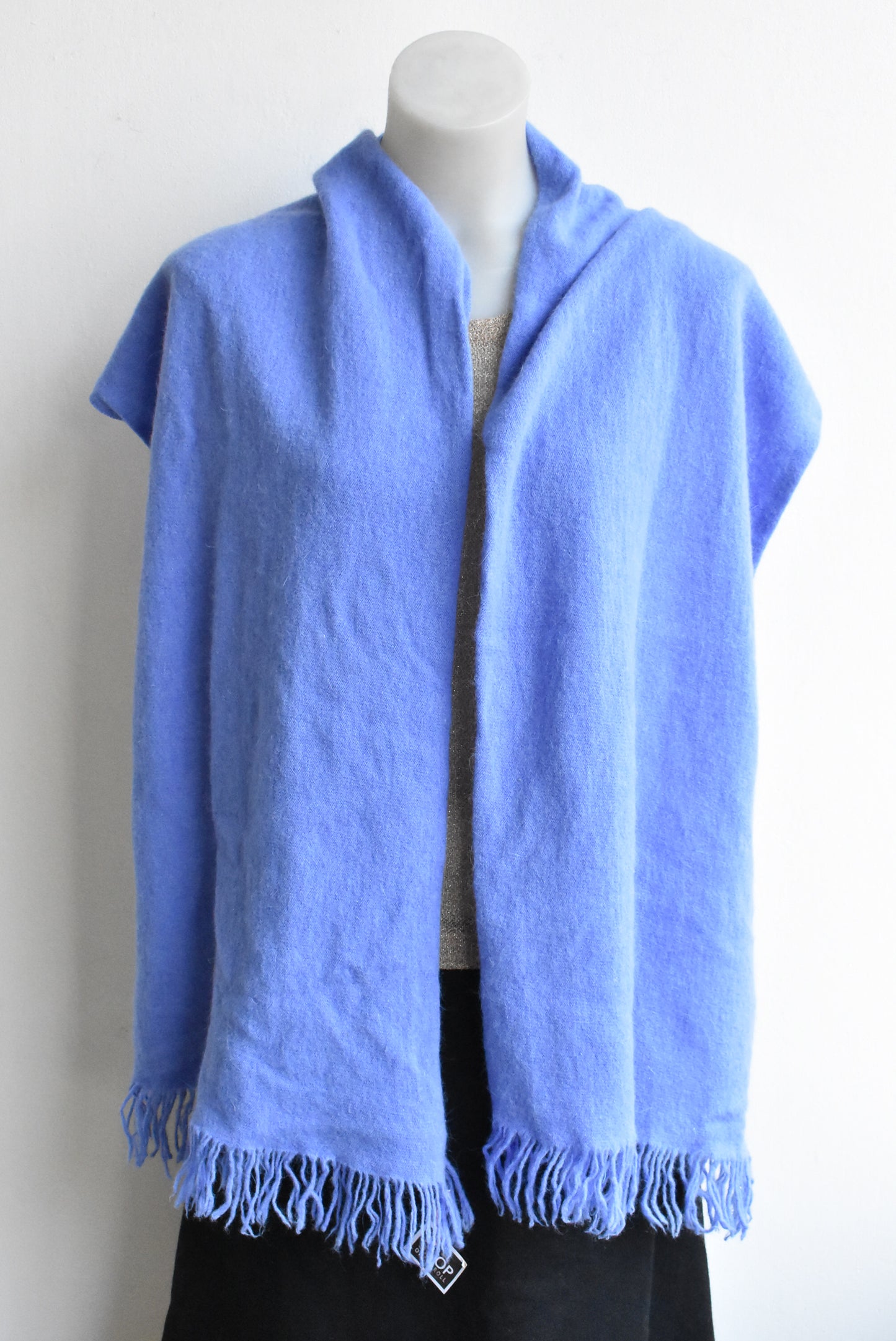 Blue knit scarf