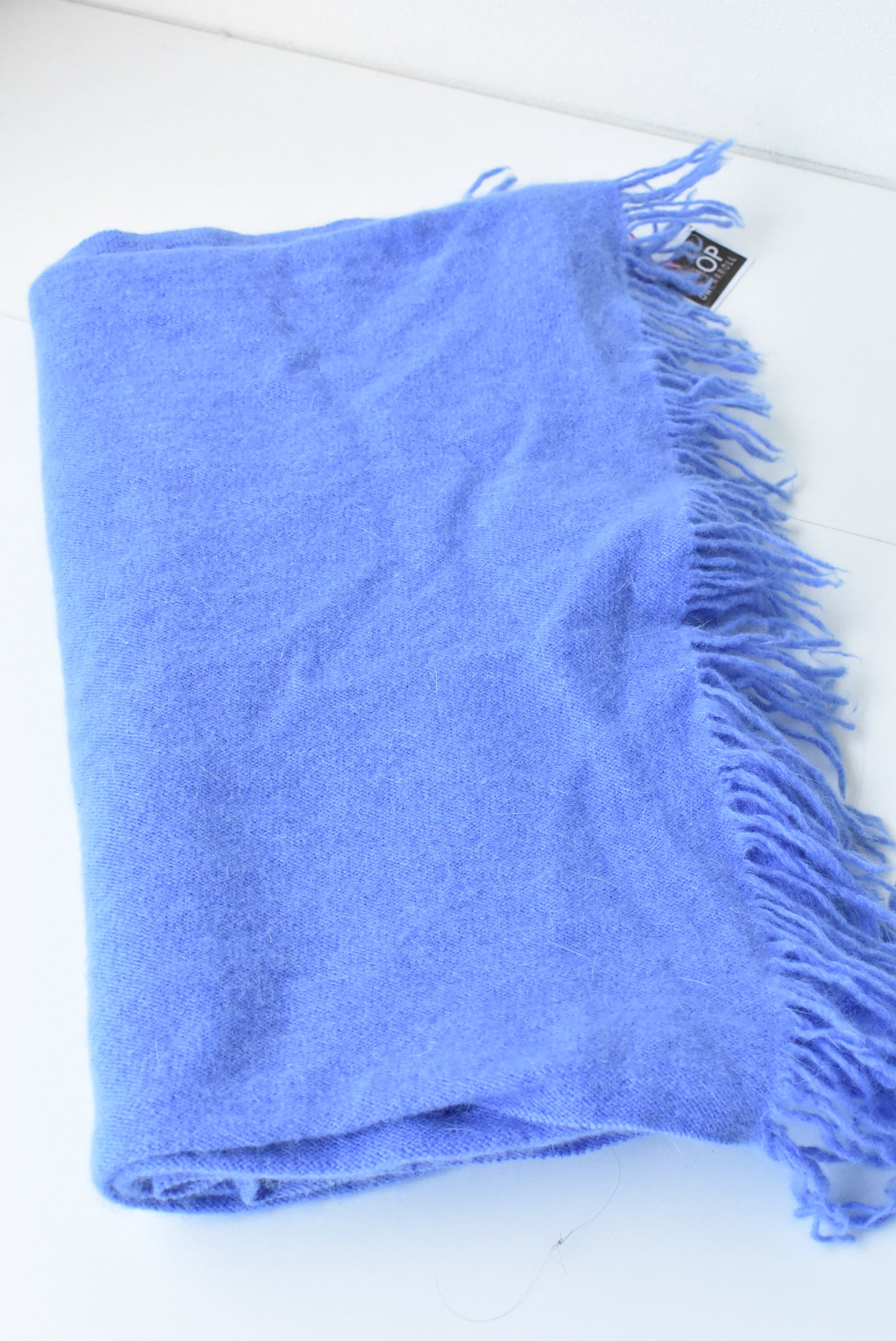 Blue knit scarf