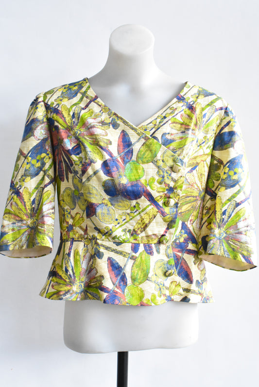 Handmade floral jacket, M