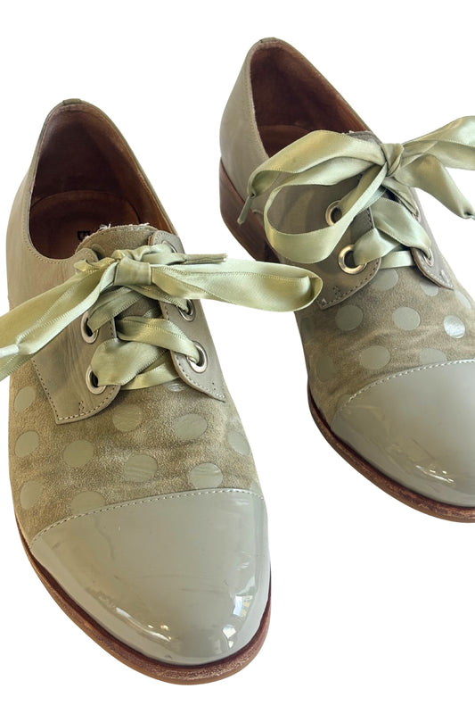 Bresley sage green polka dot booties, 41