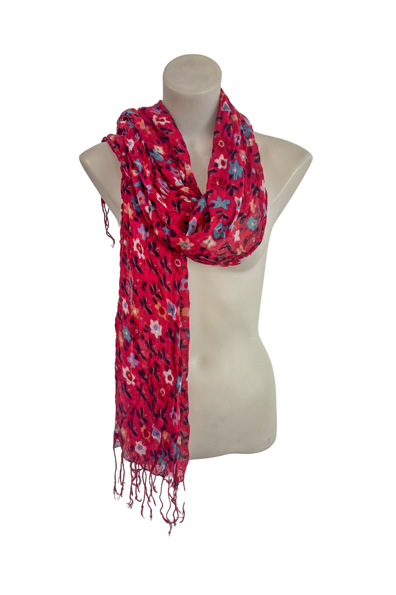 Pink flower dot scarf