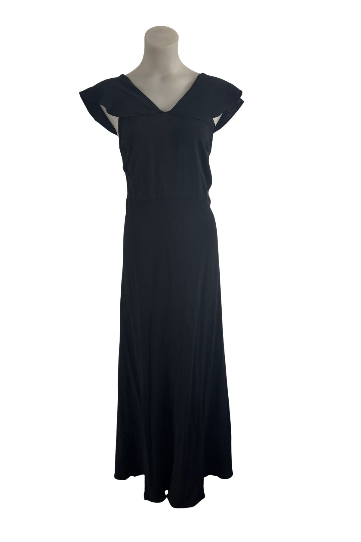 1930's black off the shoulder dress, XS