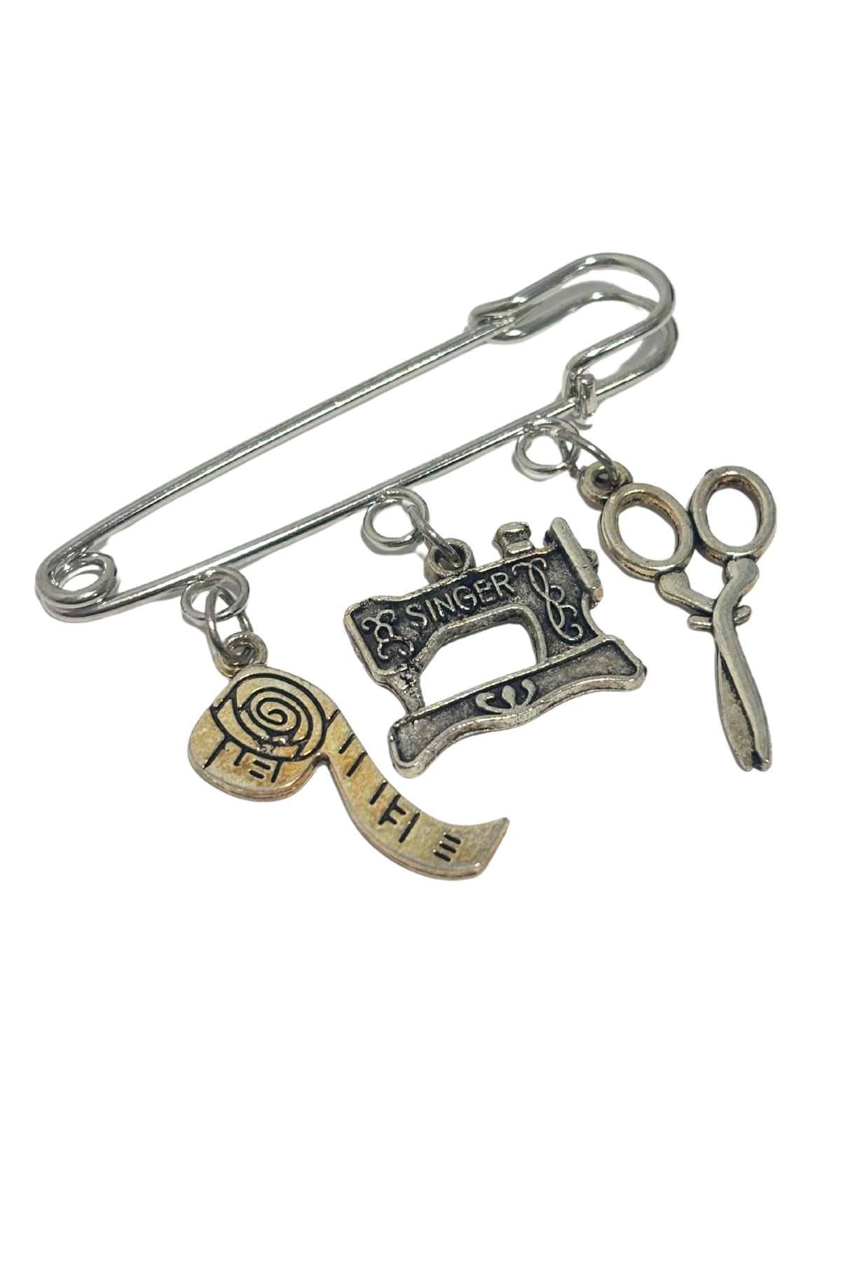 Unique sewing charms pin