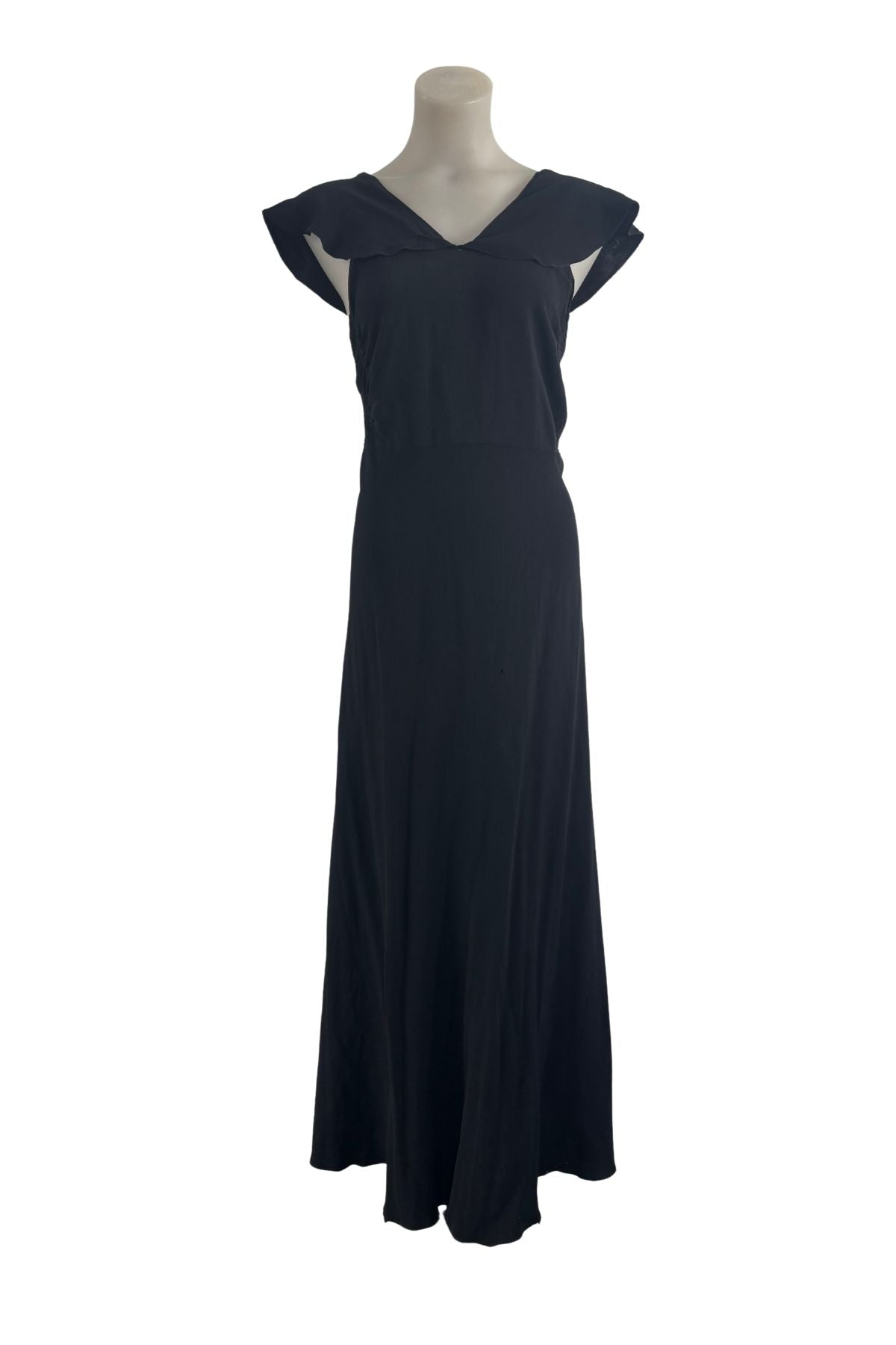 1930's black off the shoulder dress, XS