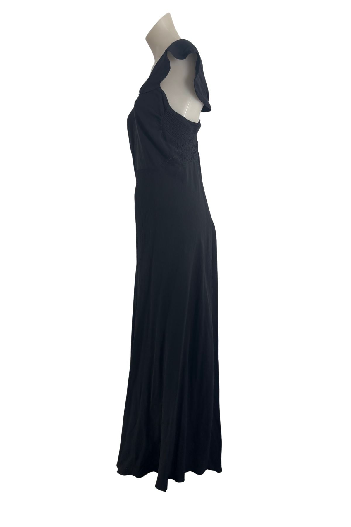 1930's black off the shoulder dress, XS