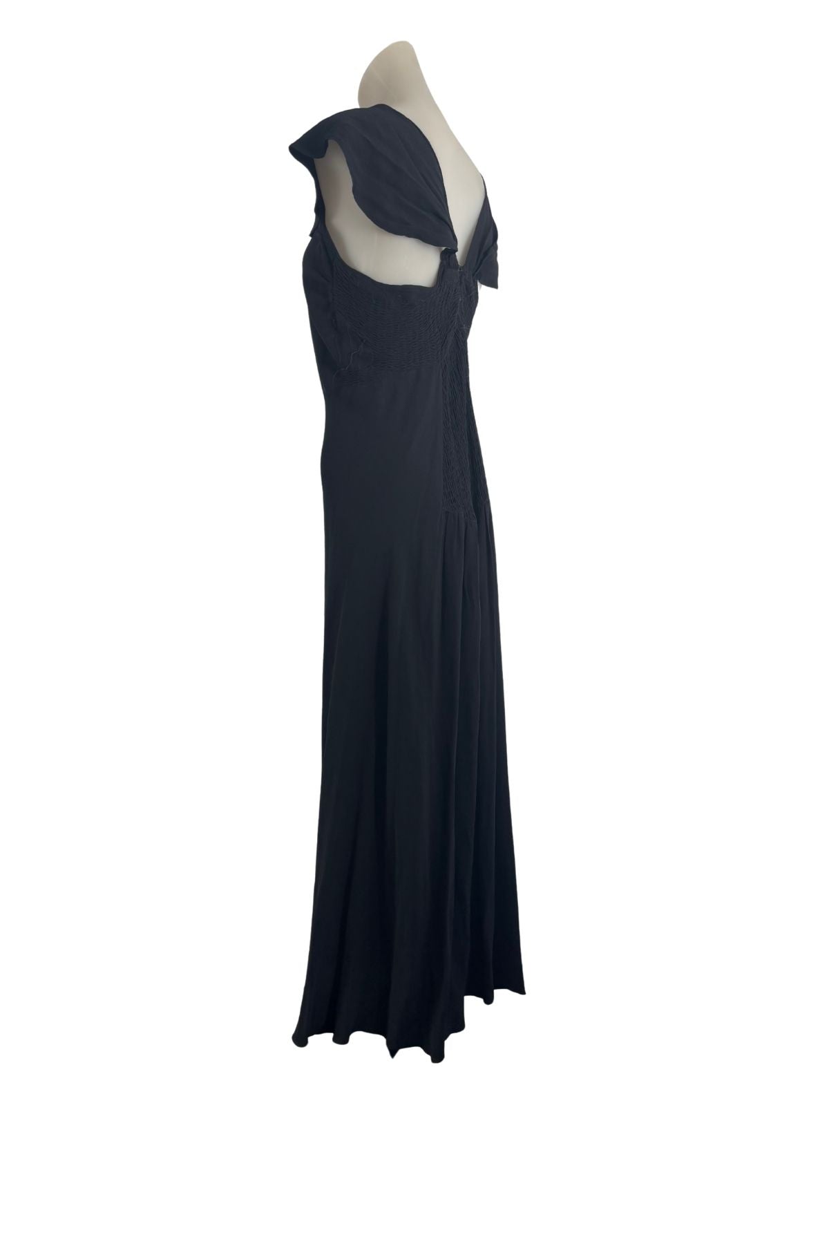 1930's black off the shoulder dress, XS