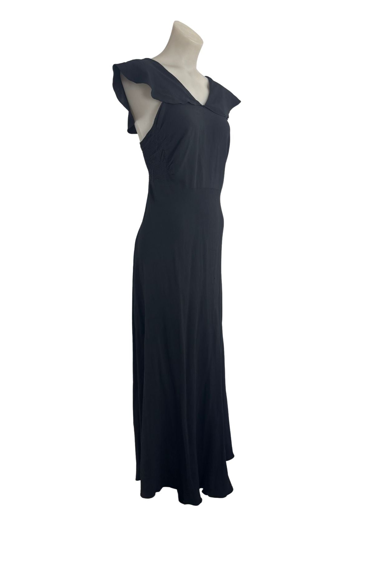 1930's black off the shoulder dress, XS
