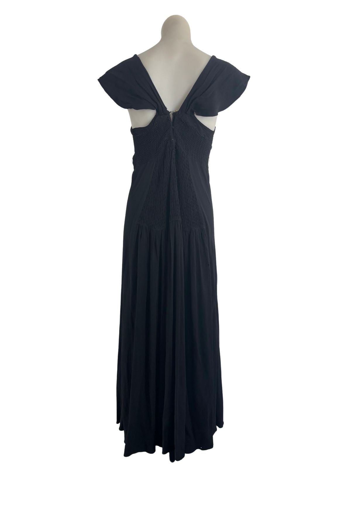 1930's black off the shoulder dress, XS