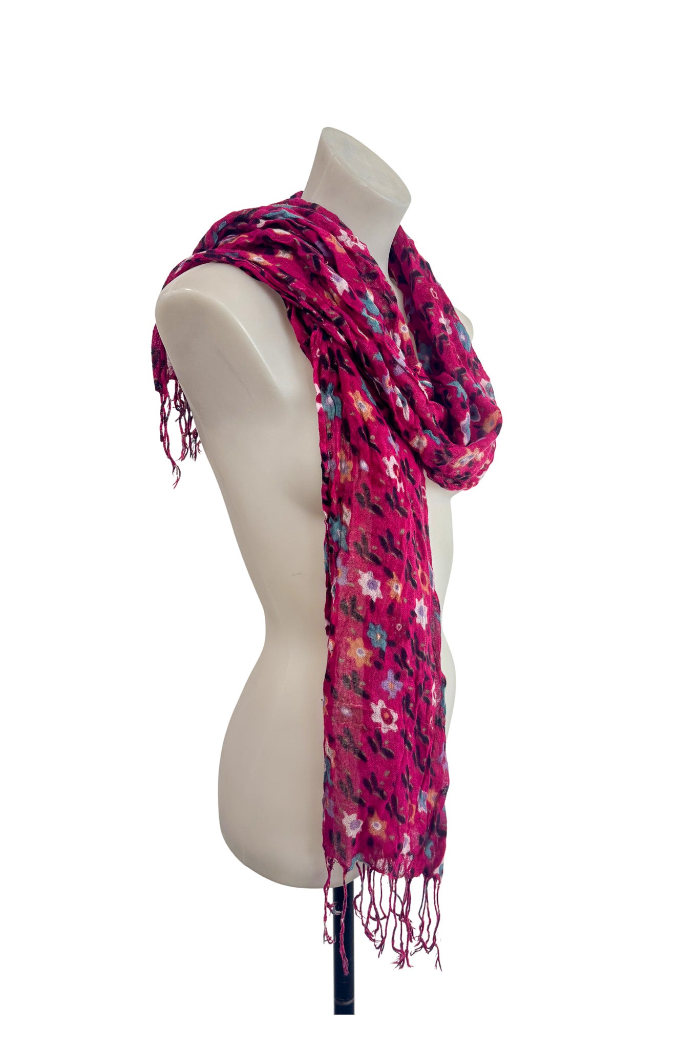 Pink flower dot scarf
